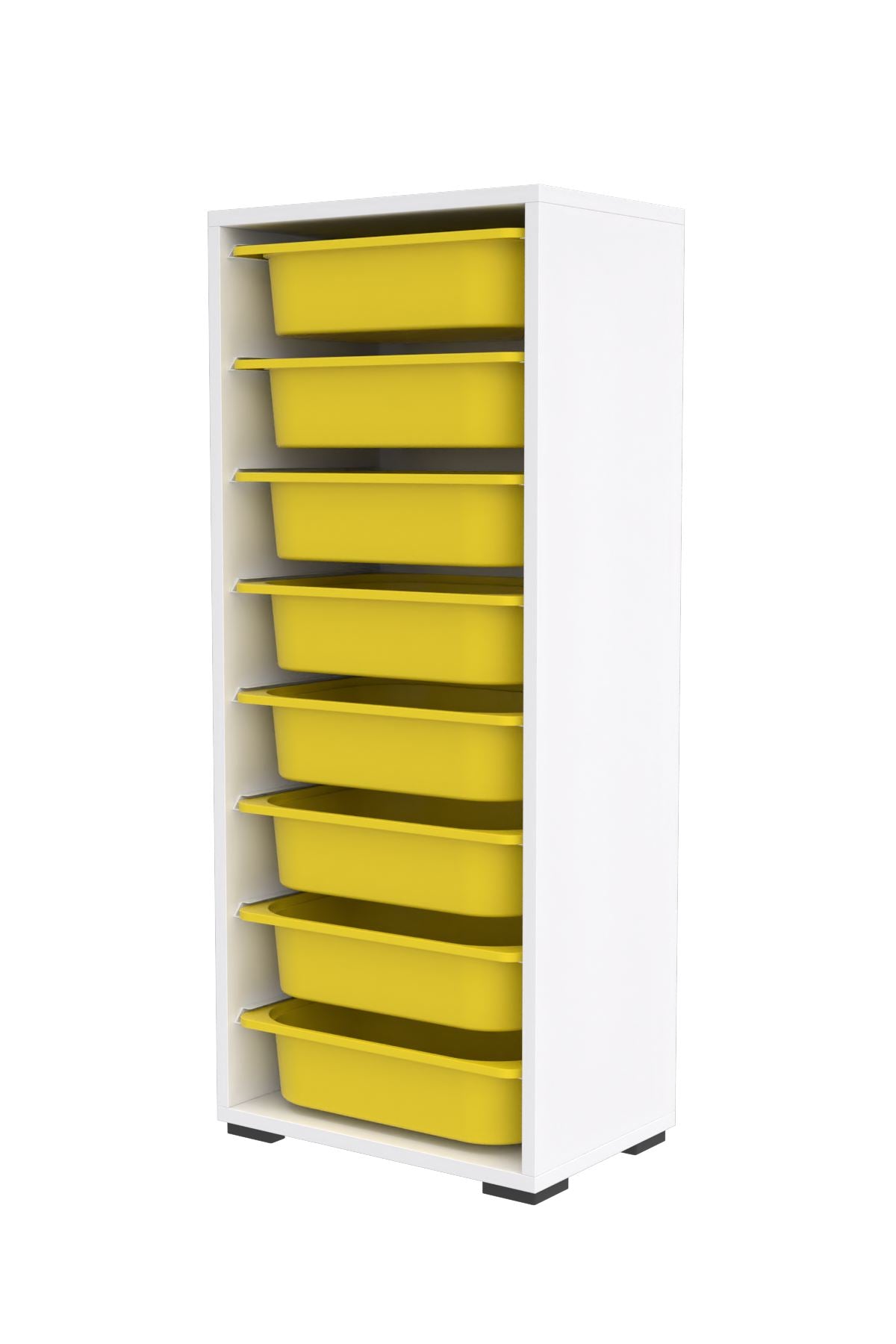 Armário Multiuso – 45,5cm x 30cm x 109cm – Branco e Amarelo – MDF