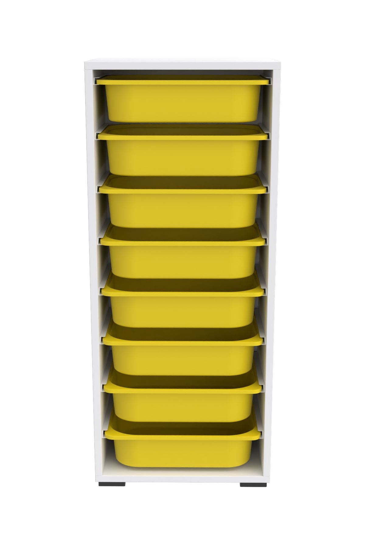 Armário Multiuso – 45,5cm x 30cm x 109cm – Branco e Amarelo – MDF