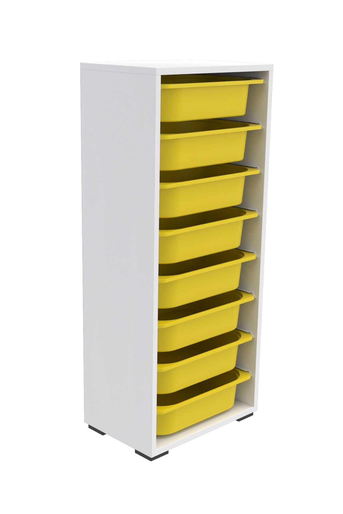 Armário Multiuso – 45,5cm x 30cm x 109cm – Branco e Amarelo – MDF