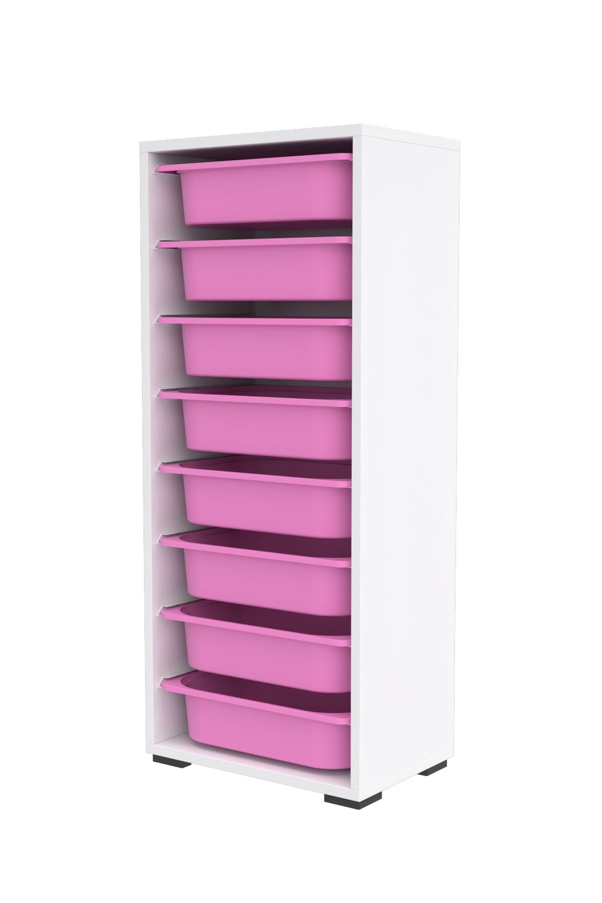 Armário Multiuso – 45,5cm x 30cm x 109cm – Branco e Rosa – MDF