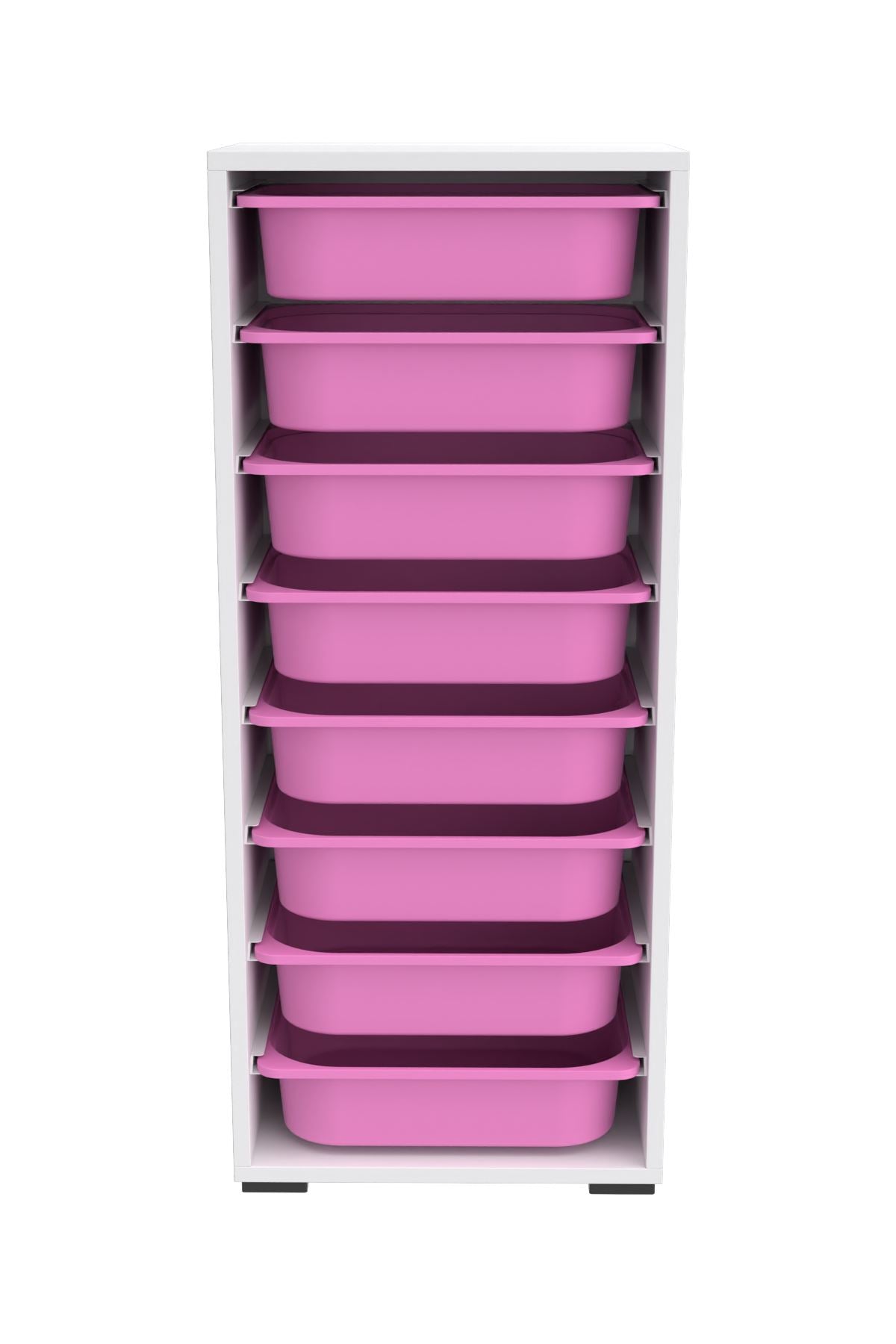 Armário Multiuso – 45,5cm x 30cm x 109cm – Branco e Rosa – MDF