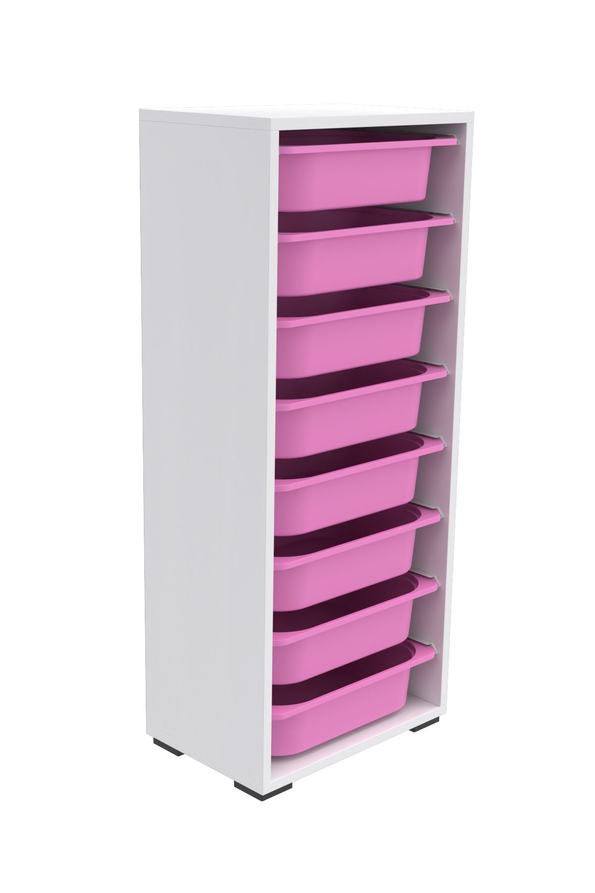 Armário Multiuso – 45,5cm x 30cm x 109cm – Branco e Rosa – MDF