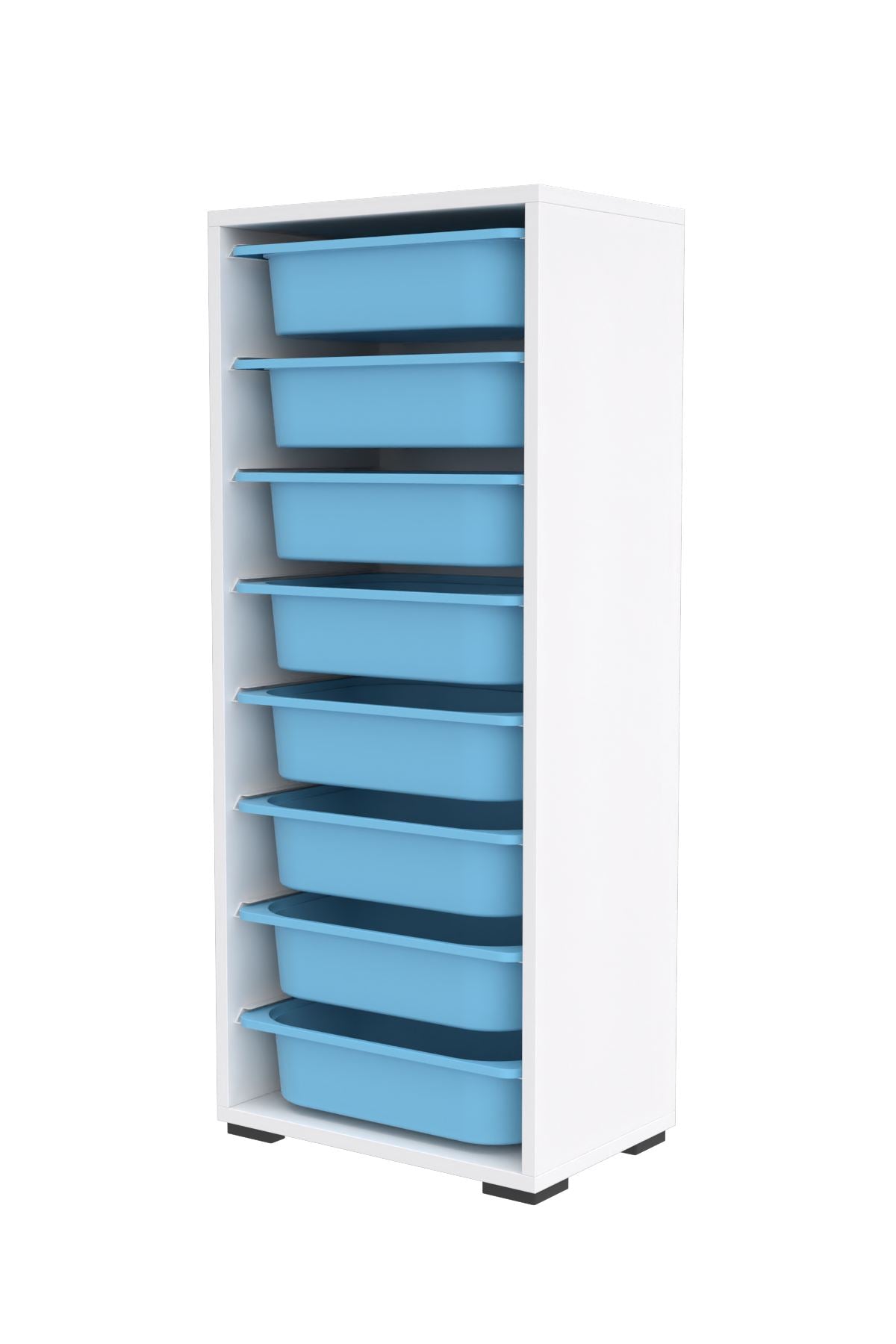 Armário Multiuso – 45,5 cm x 30 cm x 109 cm – Branco e Azul – MDF