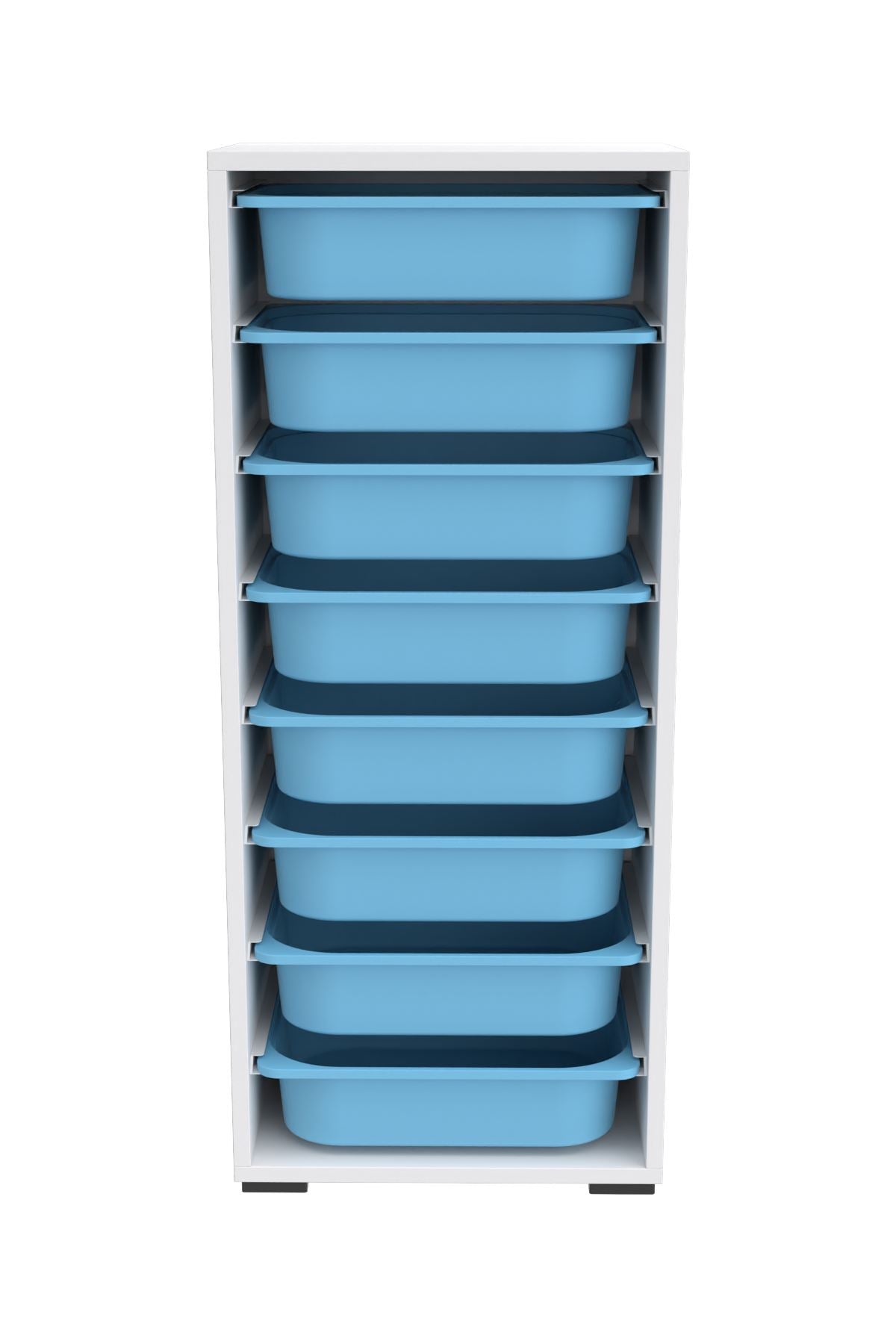 Armário Multiuso – 45,5 cm x 30 cm x 109 cm – Branco e Azul – MDF