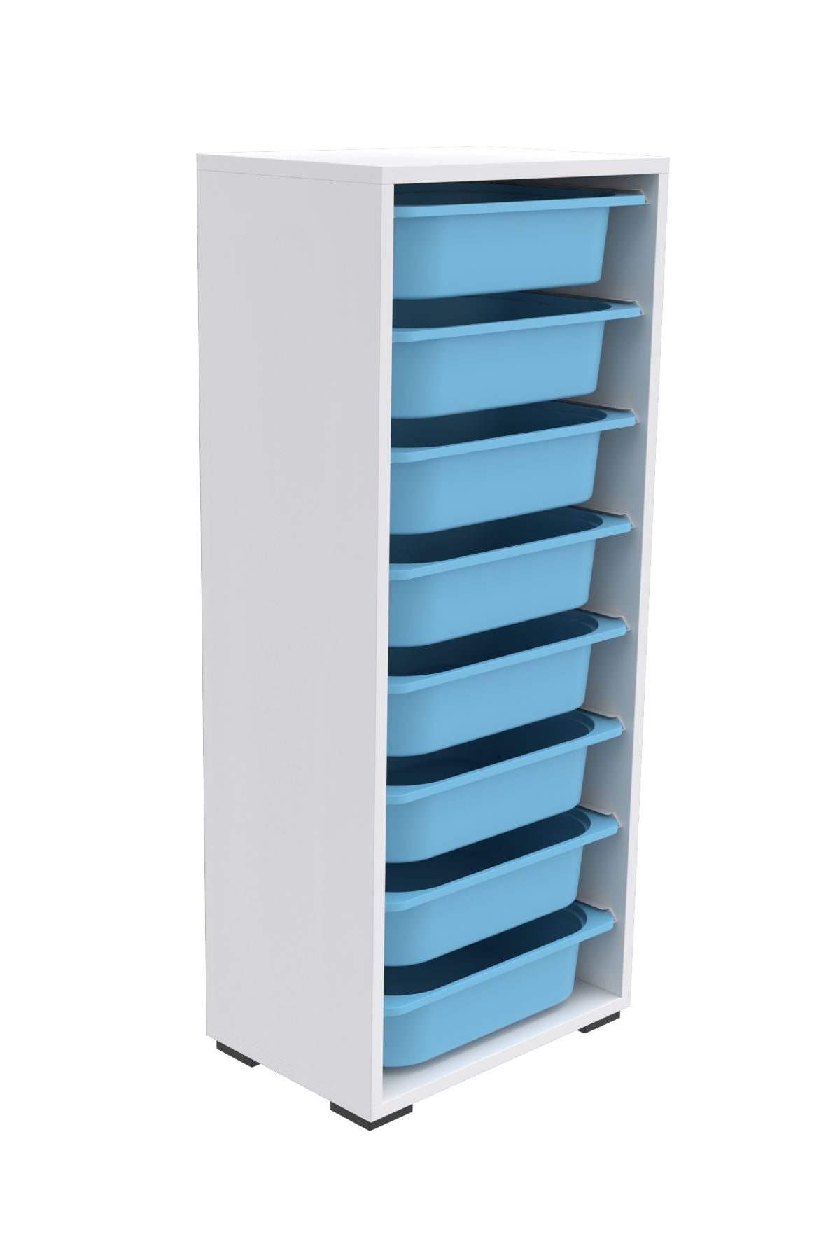 Armário Multiuso – 45,5 cm x 30 cm x 109 cm – Branco e Azul – MDF