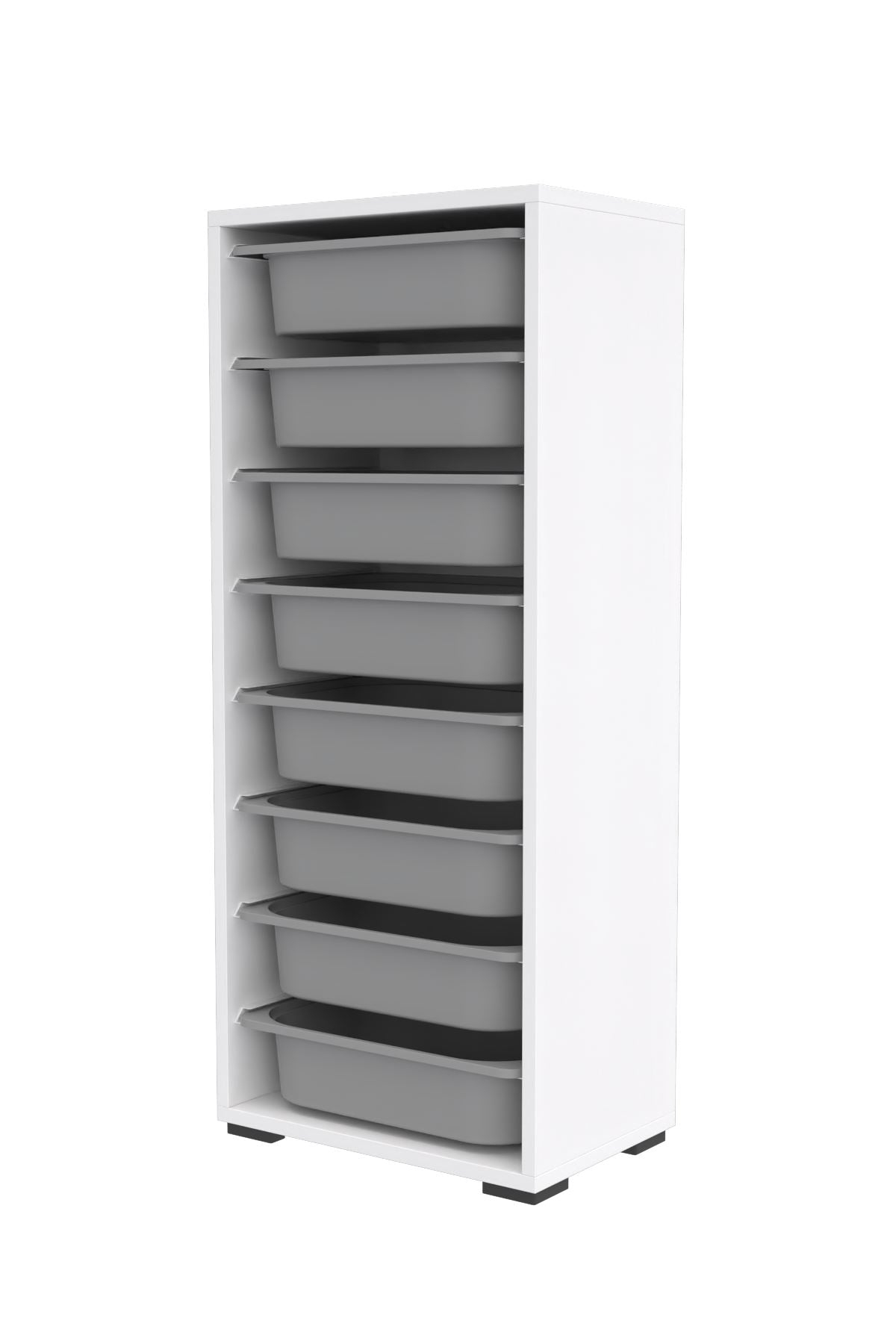 Armário Multiuso – 45,5cm x 30cm x 109cm – Branco e Cinza – MDF