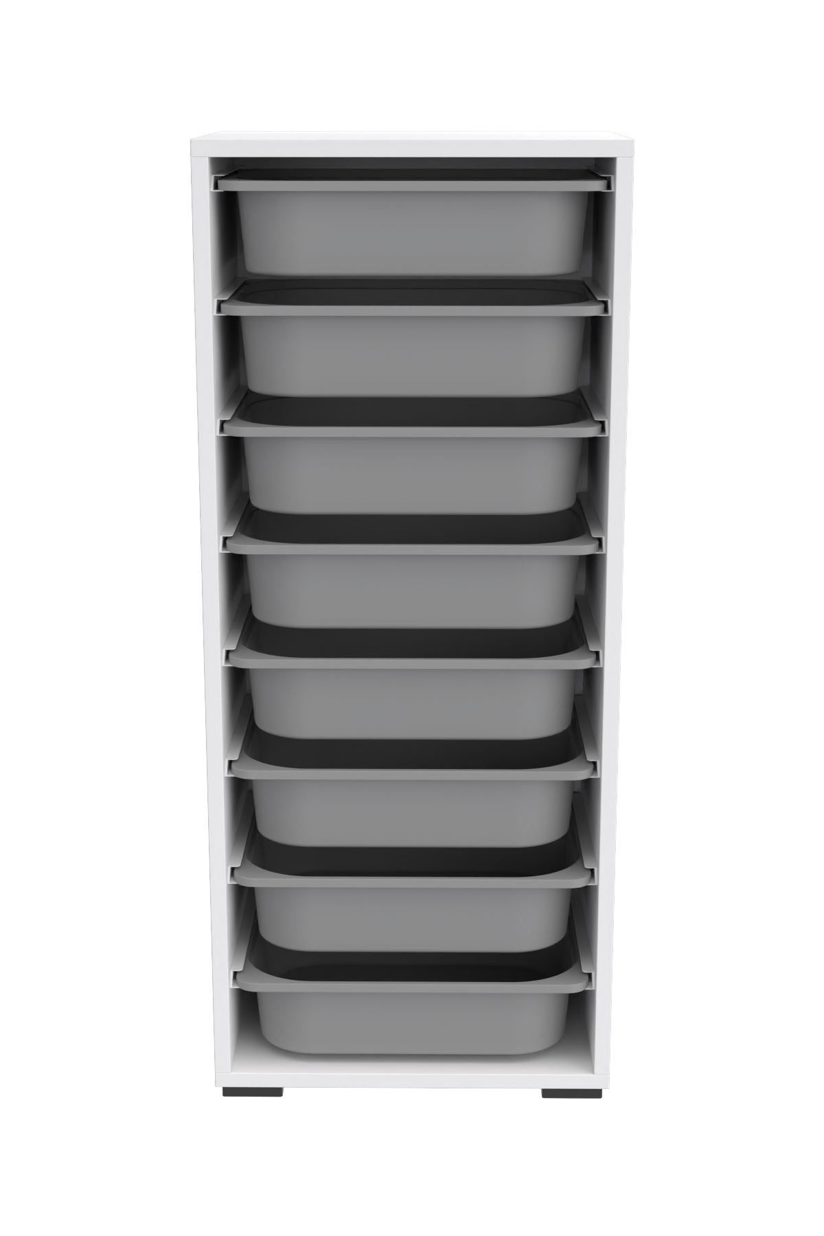 Armário Multiuso – 45,5cm x 30cm x 109cm – Branco e Cinza – MDF