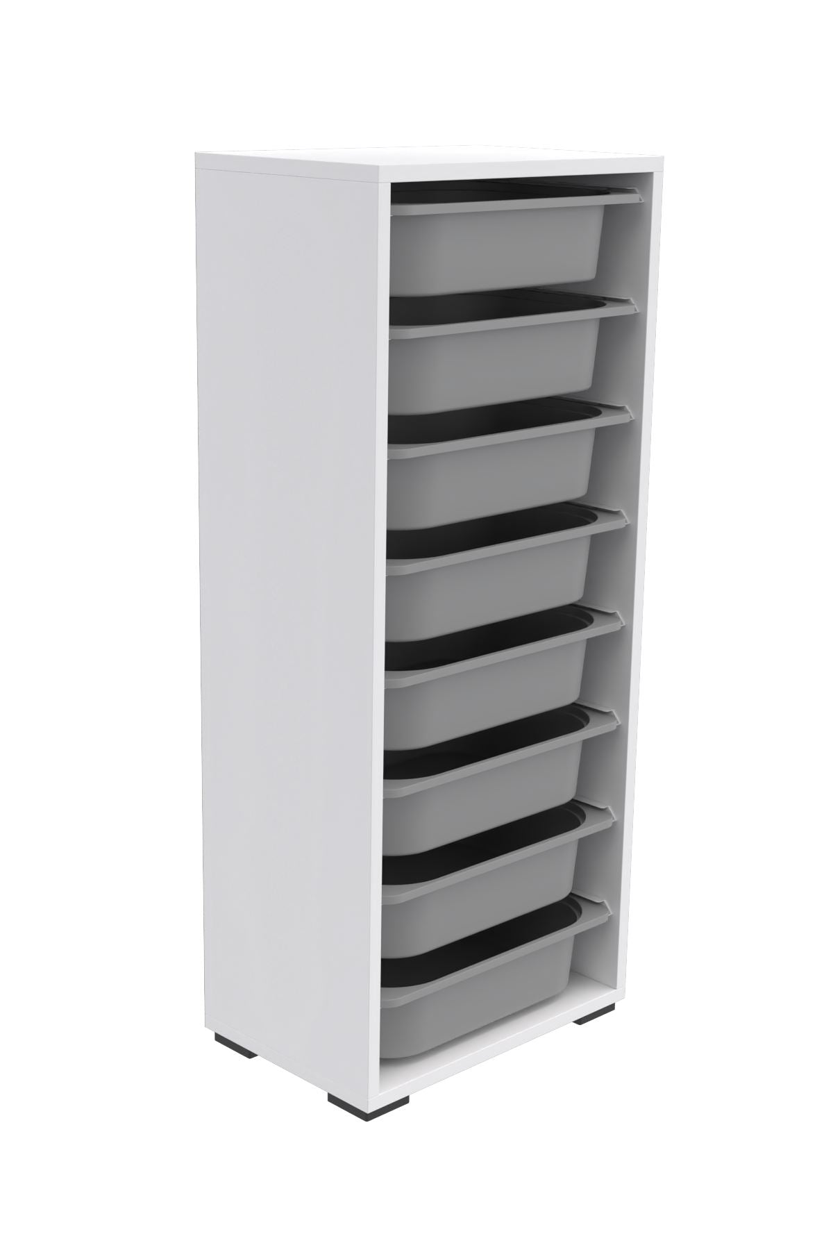 Armário Multiuso – 45,5cm x 30cm x 109cm – Branco e Cinza – MDF