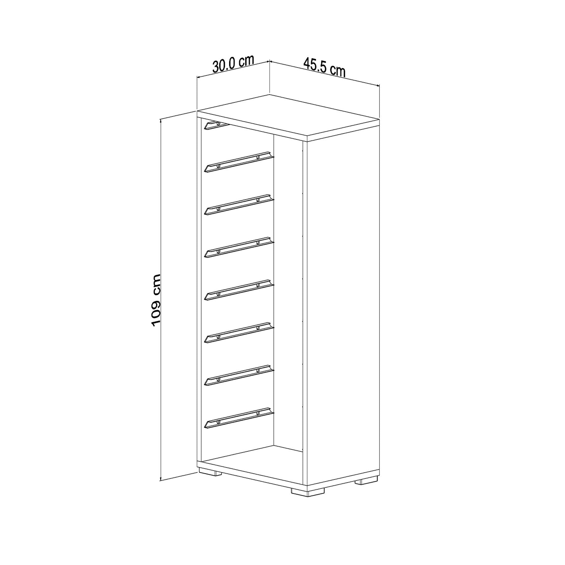Armário Multiuso – 45,5cm x 30cm x 109cm – Branco e Cinza – MDF