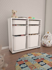 Armário Multiuso – 90cm x 84cm x 30cm – Branco – MDF revestido de melamina