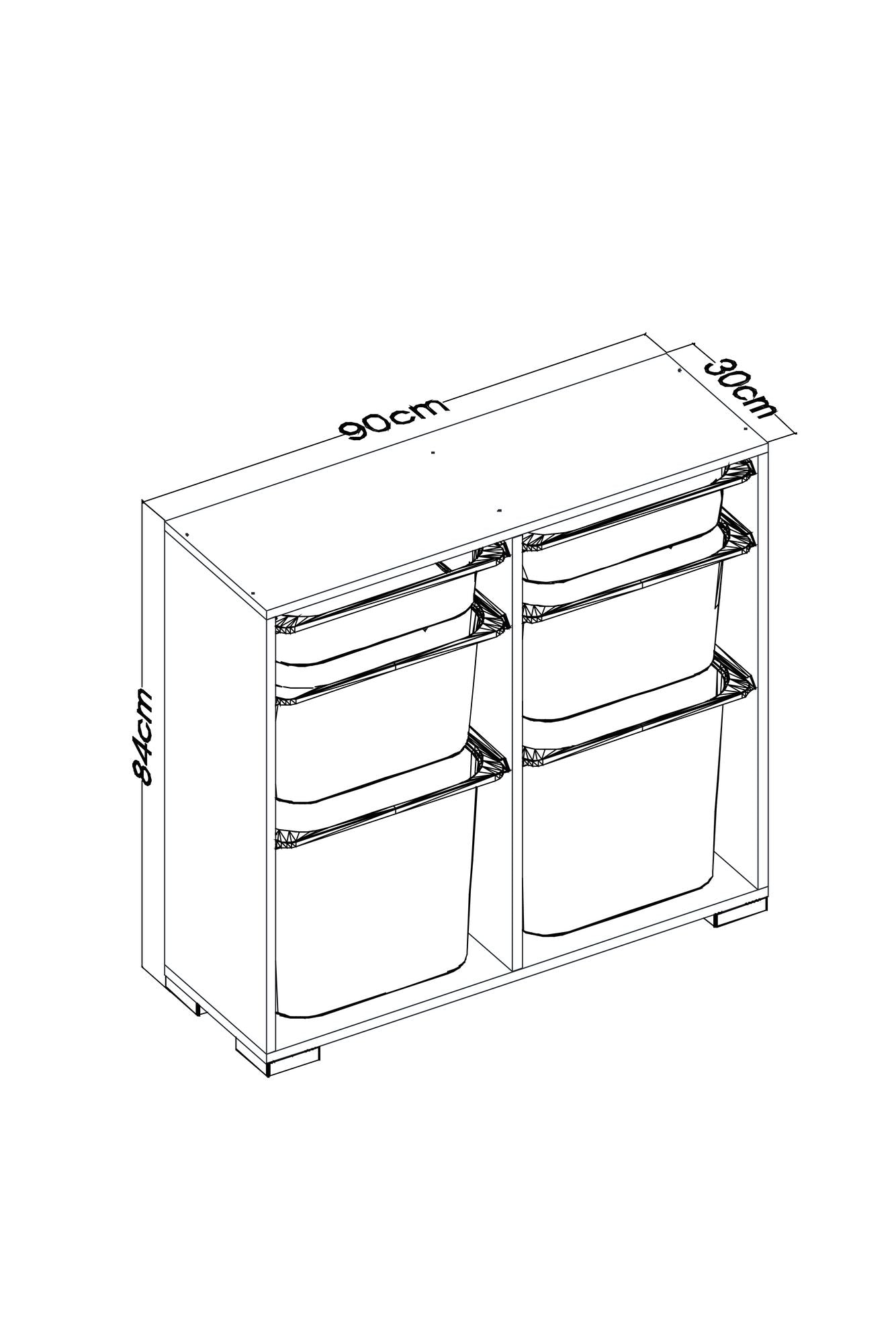 Armário Multiuso – 90cm x 84cm x 30cm – Branco – MDF revestido de melamina