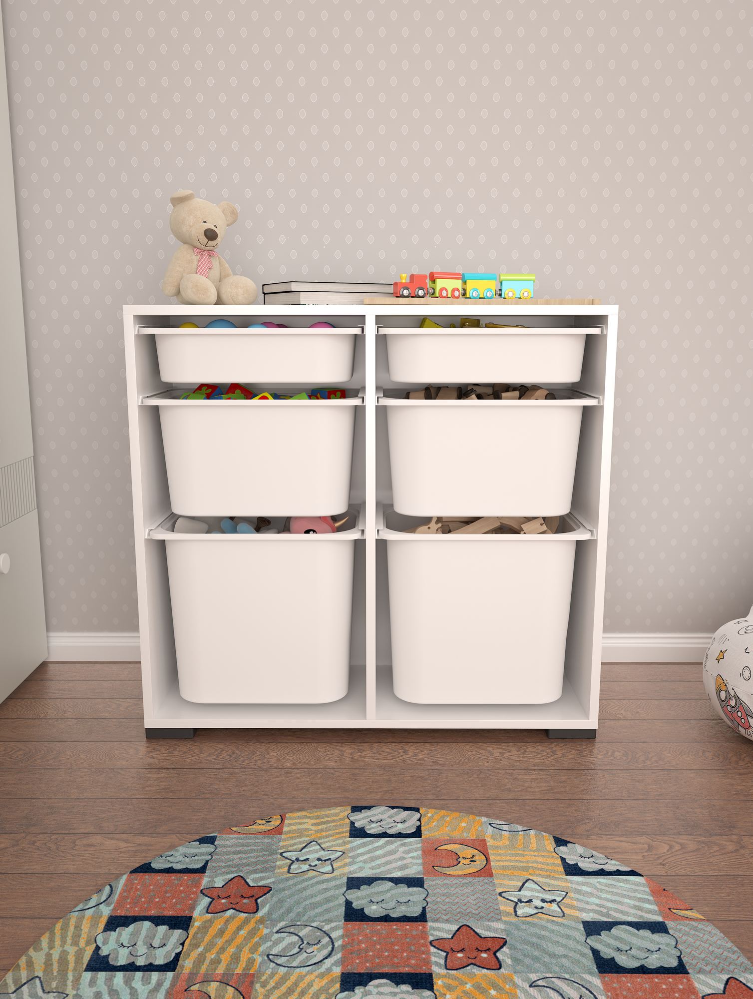 Armário Multiuso – 90cm x 84cm x 30cm – Branco – MDF revestido de melamina