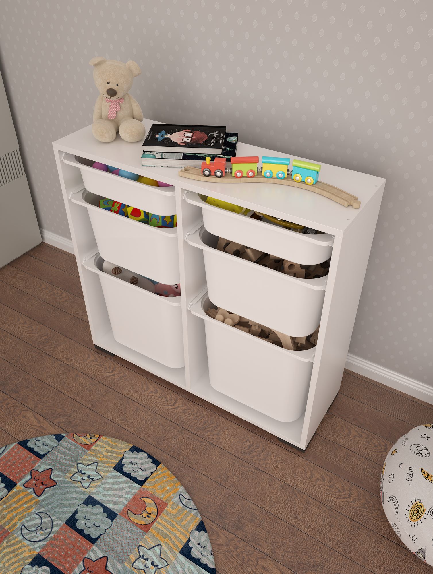 Armário Multiuso – 90cm x 84cm x 30cm – Branco – MDF revestido de melamina