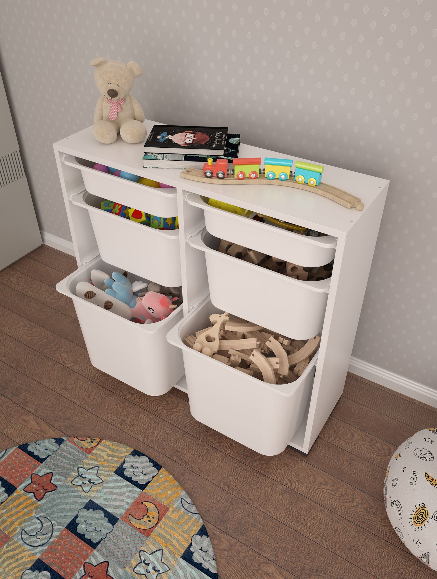 Armário Multiuso – 90cm x 84cm x 30cm – Branco – MDF revestido de melamina