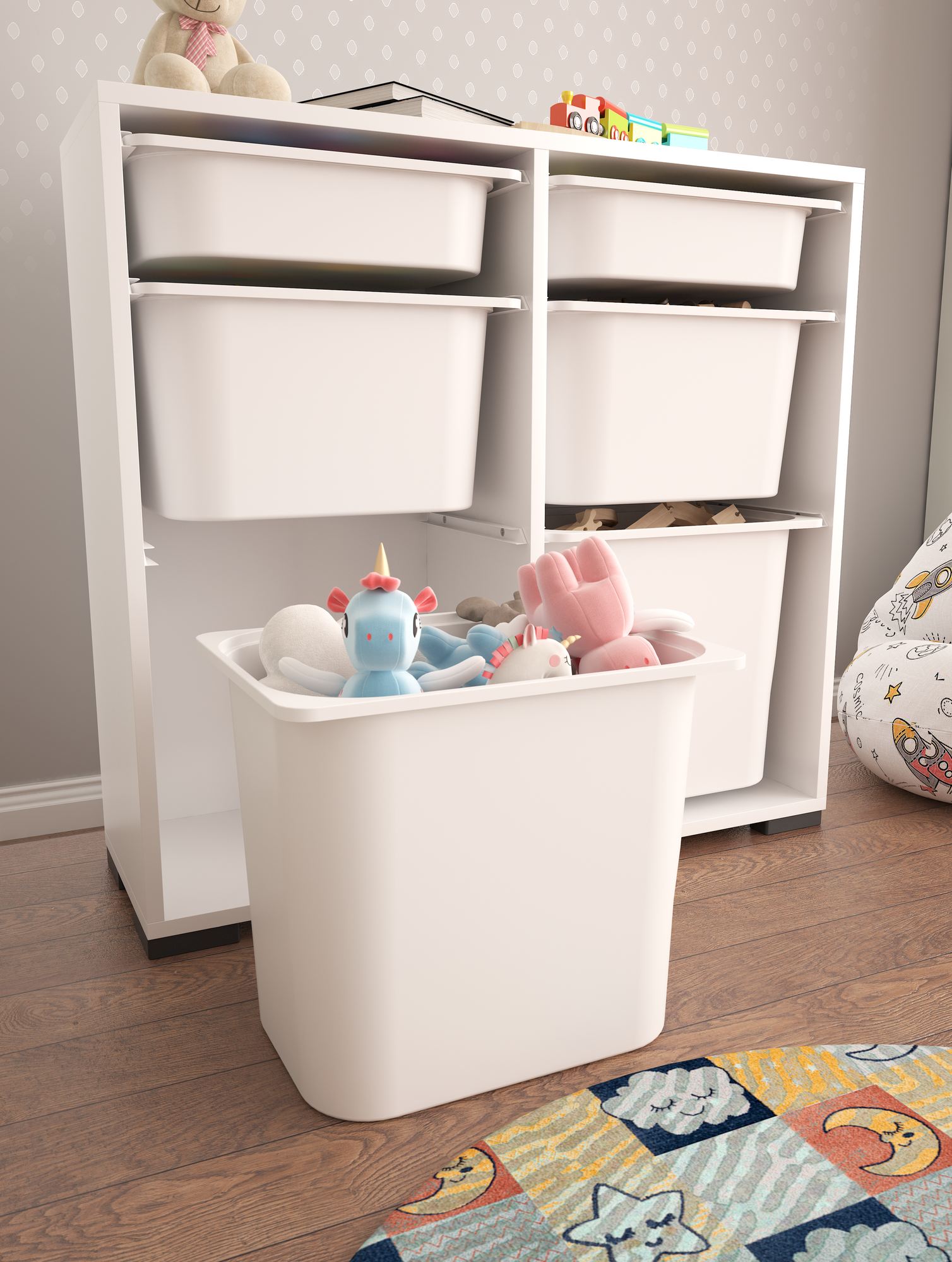 Armário Multiuso – 90cm x 84cm x 30cm – Branco – MDF revestido de melamina