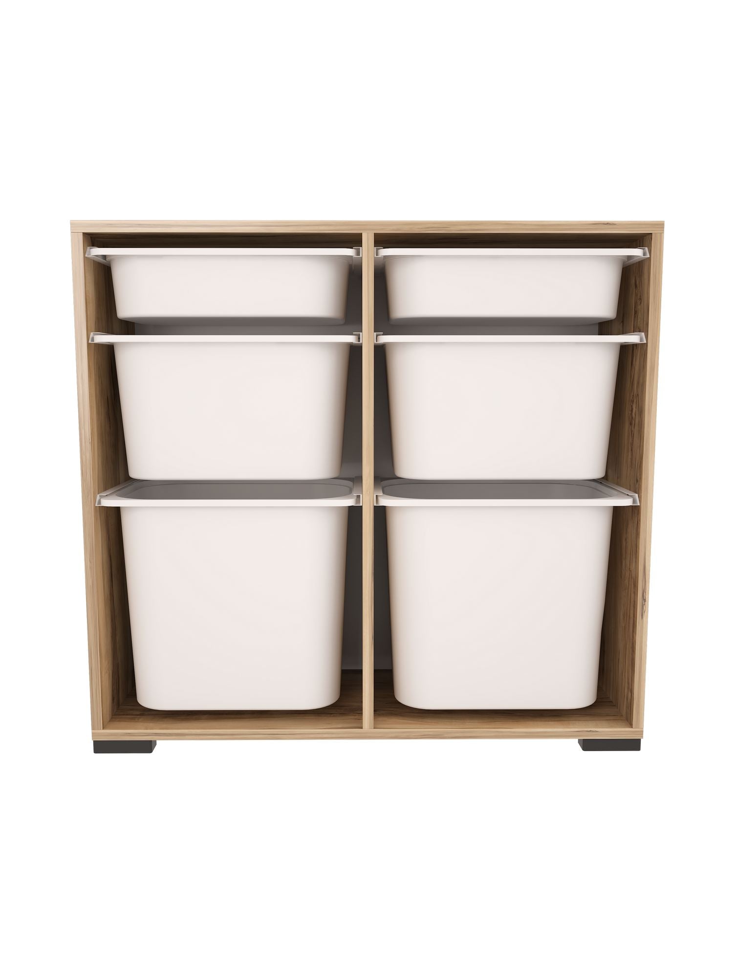 Armário multiuso – 90 cm x 84 cm x 30 cm – Branco e Nogueira – Melamina