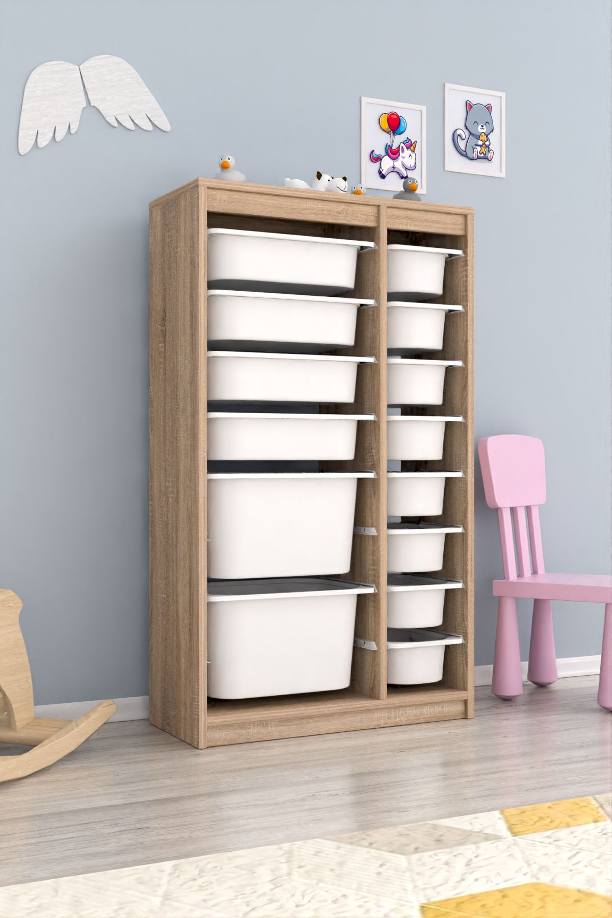 Armário Multiuso – 69 cm x 112,2 cm x 29,6 cm – Branco Sonomo – MDF