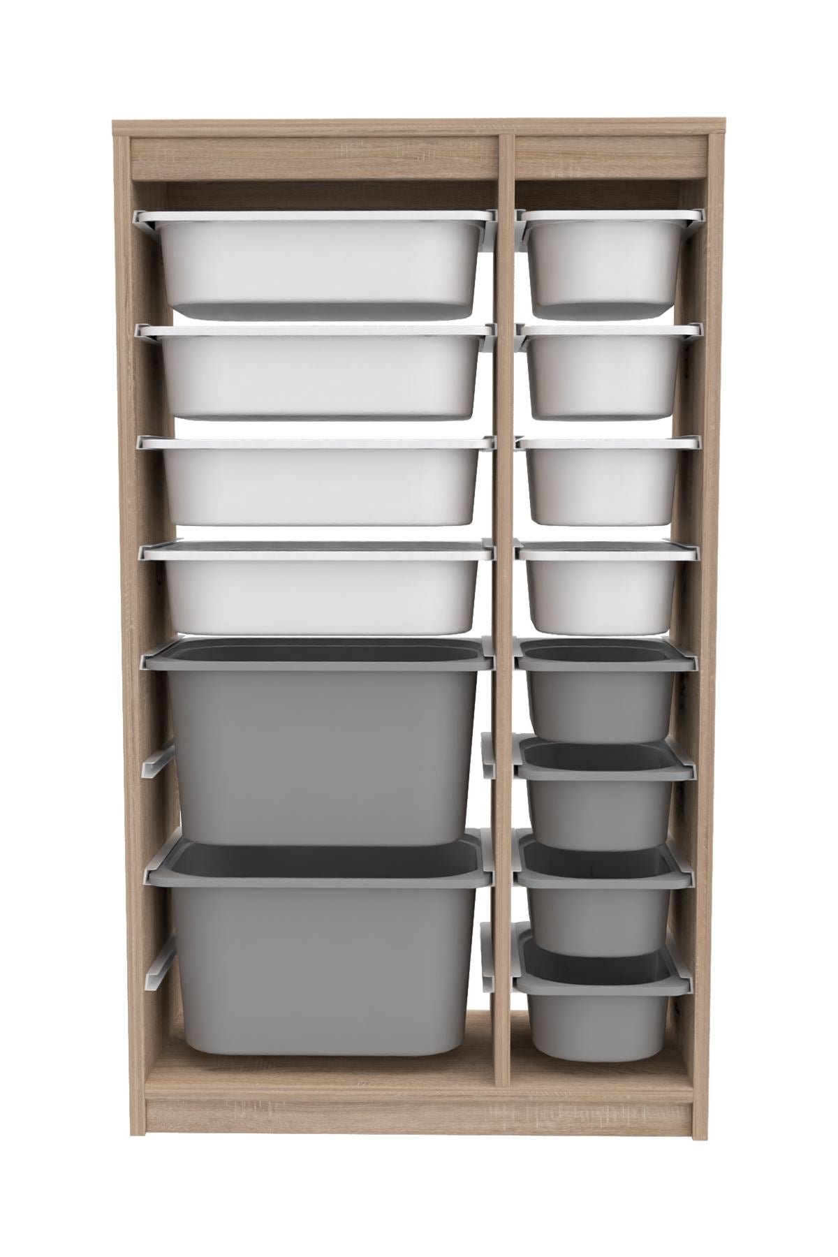 Armário Multiuso – 69 cm x 112,2 cm x 29,6 cm – Branco e Cinza Sonomo – MDF