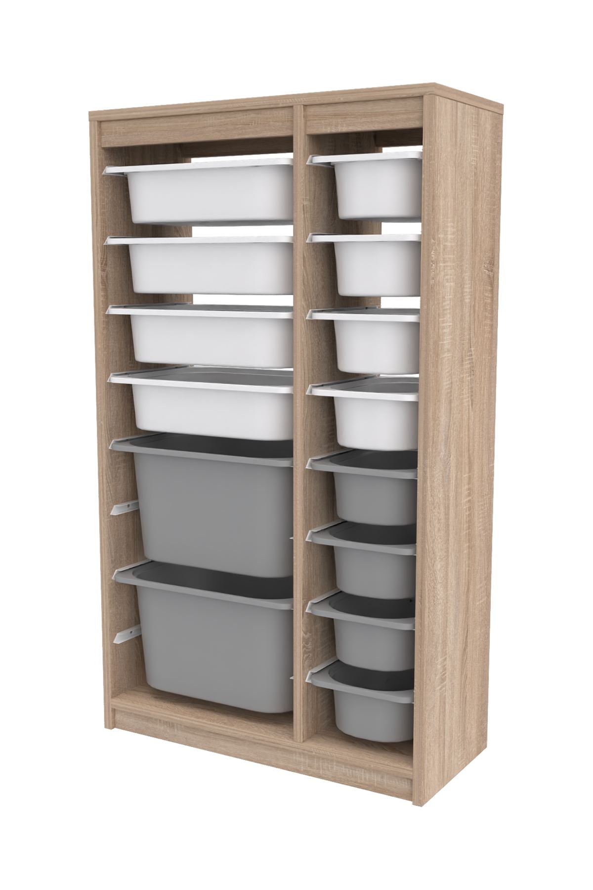 Armário Multiuso – 69 cm x 112,2 cm x 29,6 cm – Branco e Cinza Sonomo – MDF