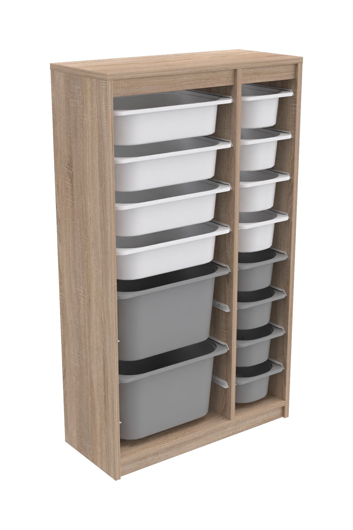 Armário Multiuso – 69 cm x 112,2 cm x 29,6 cm – Branco e Cinza Sonomo – MDF