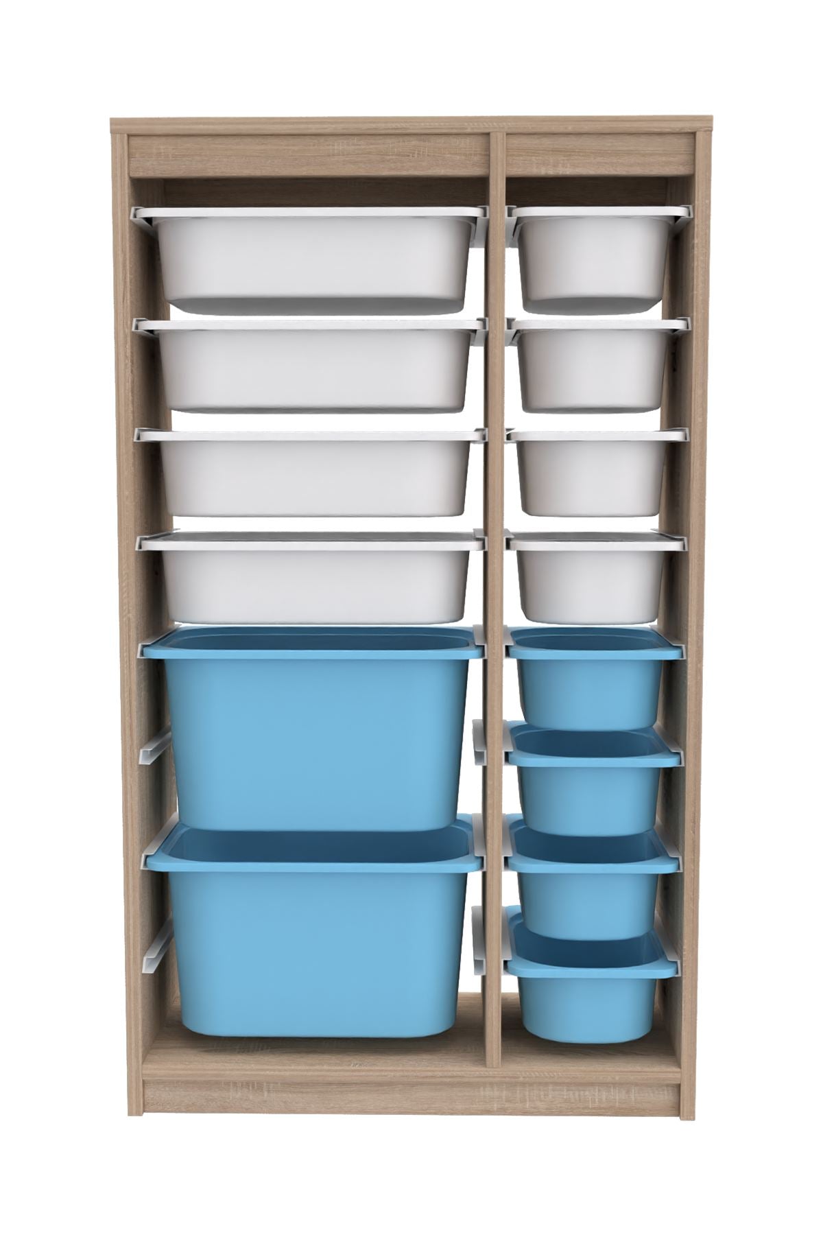 Armário Multiuso – 69cm x 112,2cm x 29,6cm – Branco Sonomo e Azul – MDF