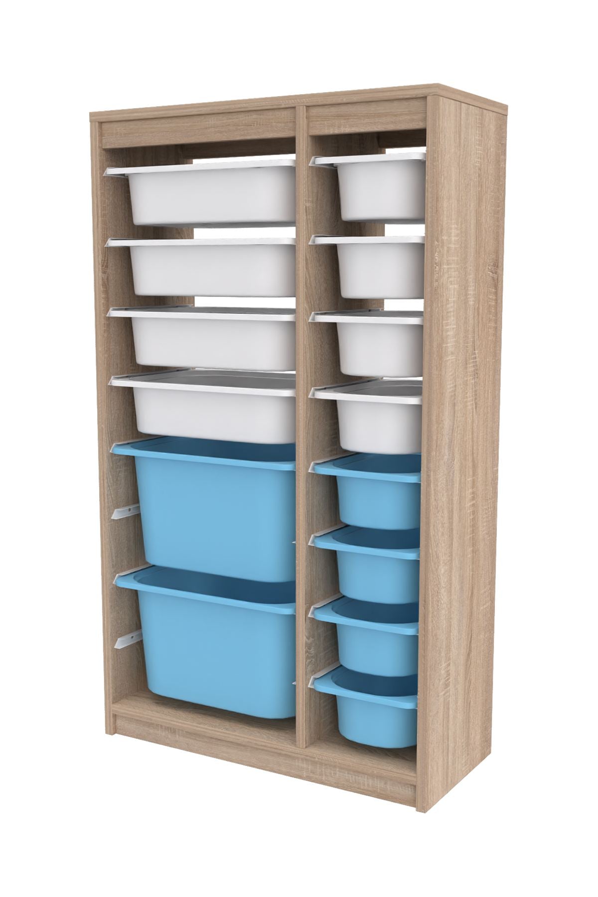 Armário Multiuso – 69cm x 112,2cm x 29,6cm – Branco Sonomo e Azul – MDF