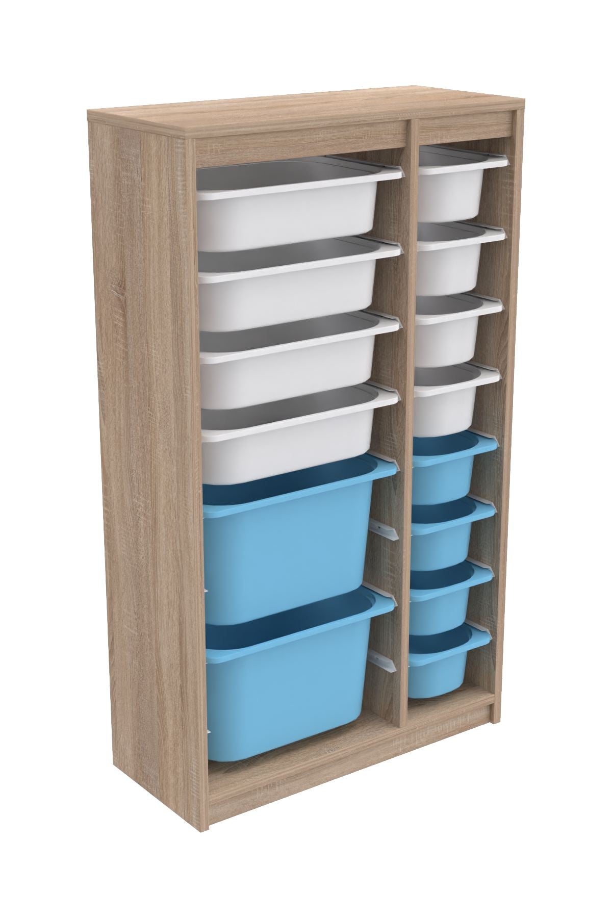Armário Multiuso – 69cm x 112,2cm x 29,6cm – Branco Sonomo e Azul – MDF