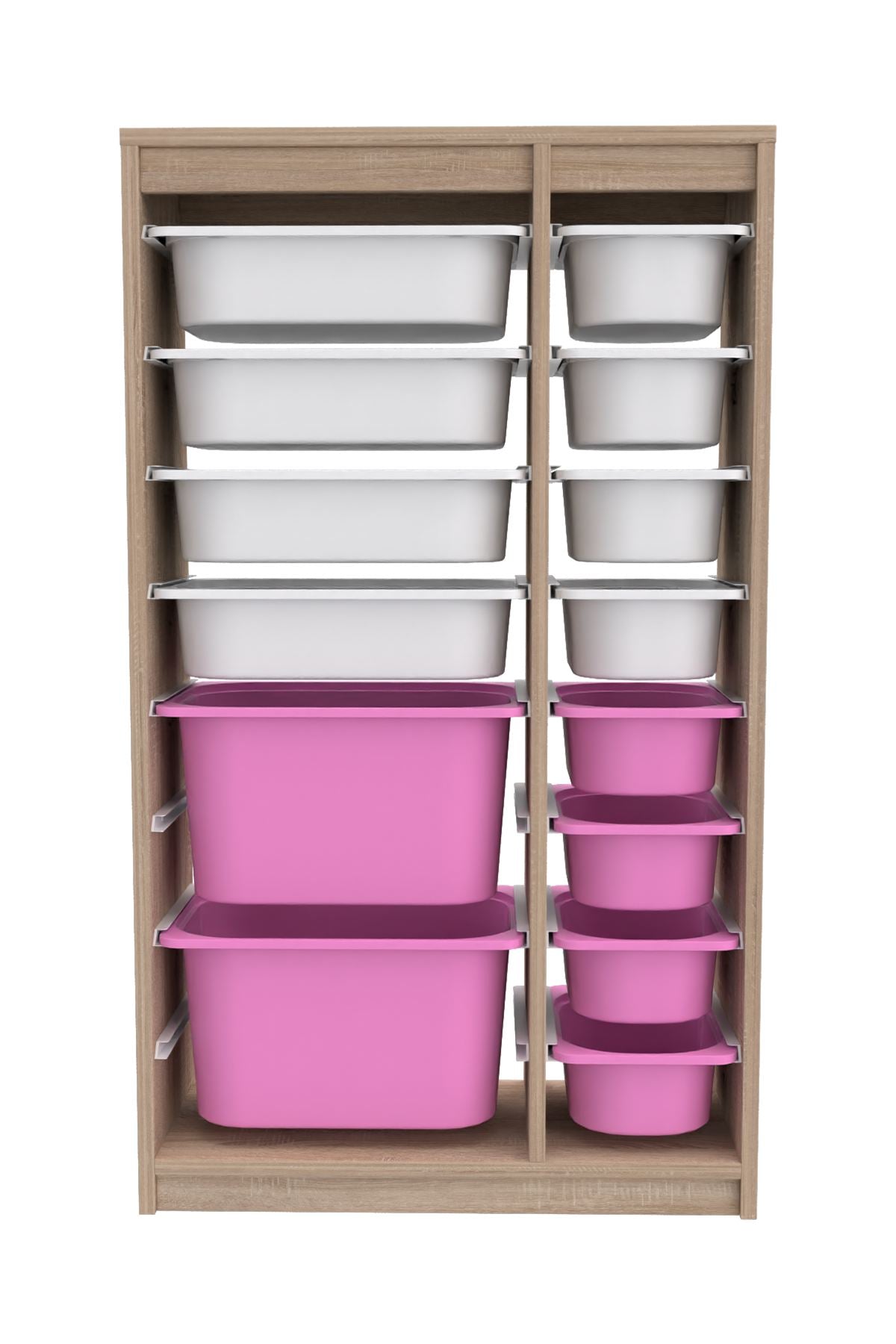 Armário Multiuso – 69 cm x 112,2 cm x 29,6 cm – Branco Sonomo e Rosa – MDF