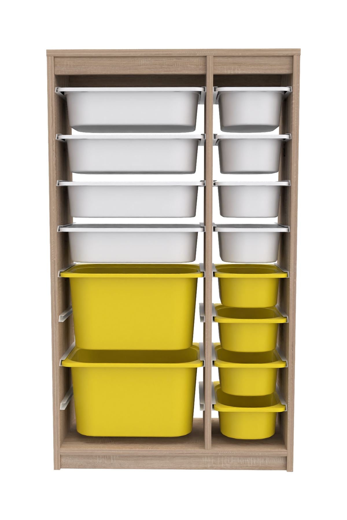 Armário Multiuso – 69 cm x 112,2 cm x 29,6 cm – Branco Sonomo e Amarelo – MDF