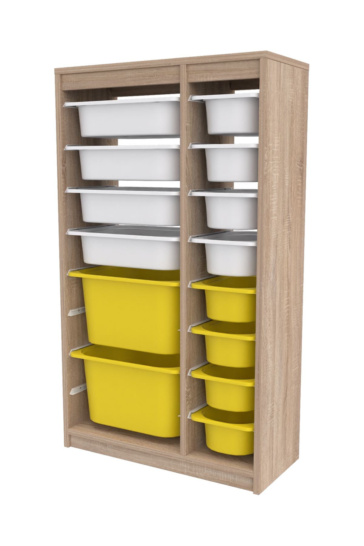 Armário Multiuso – 69 cm x 112,2 cm x 29,6 cm – Branco Sonomo e Amarelo – MDF