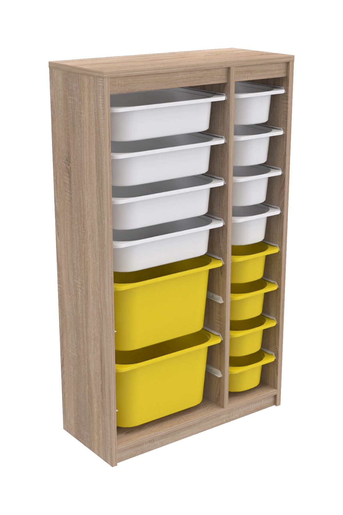 Armário Multiuso – 69 cm x 112,2 cm x 29,6 cm – Branco Sonomo e Amarelo – MDF