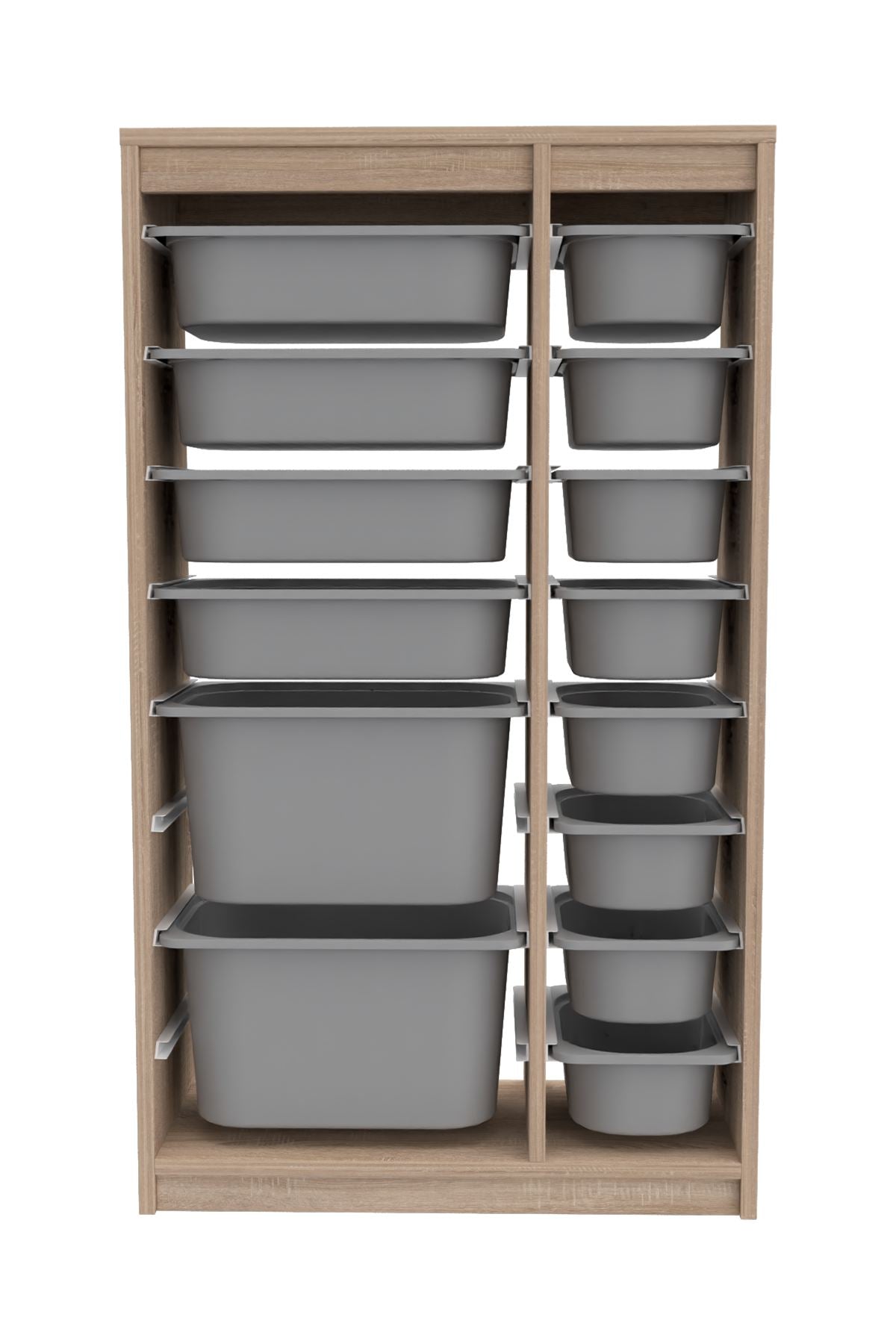 Armário Multiuso – 69cm x 112,2cm x 29,6cm – Sonomo e Cinza – MDF