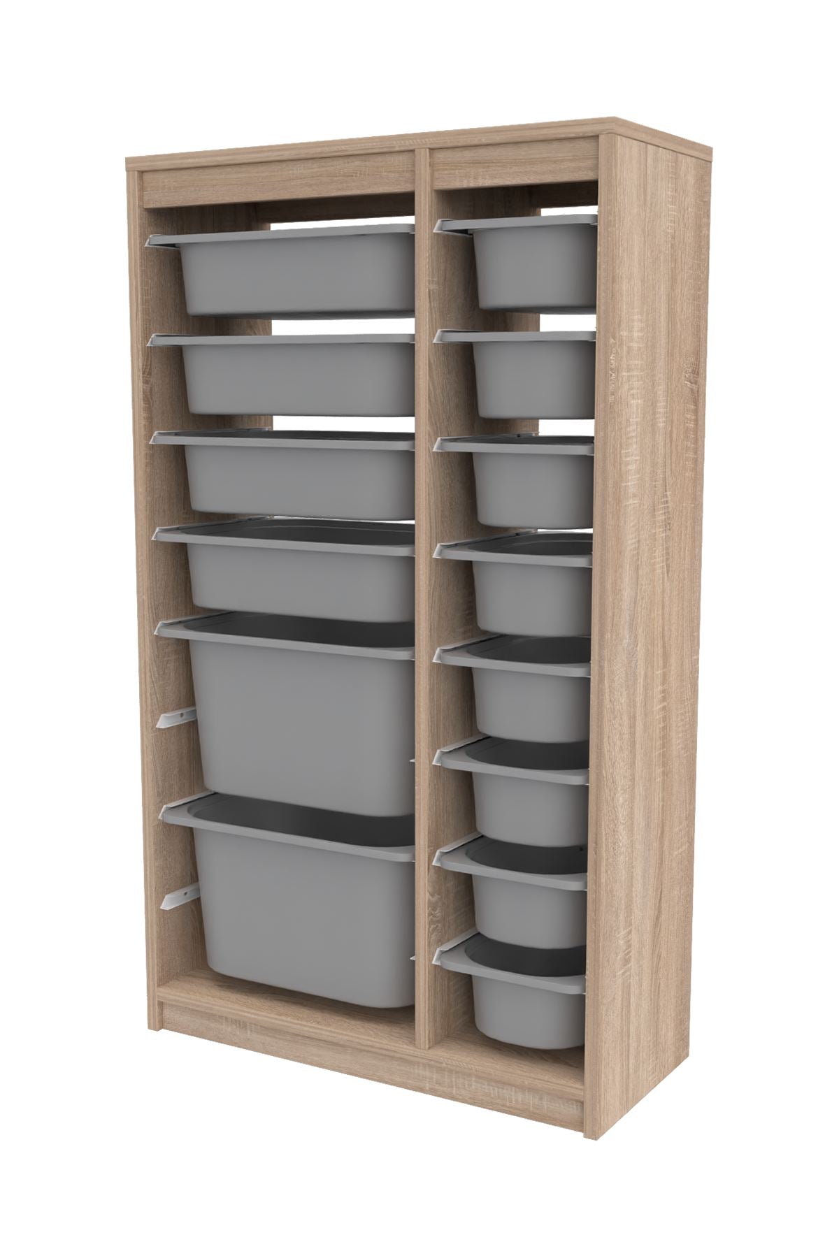 Armário Multiuso – 69cm x 112,2cm x 29,6cm – Sonomo e Cinza – MDF