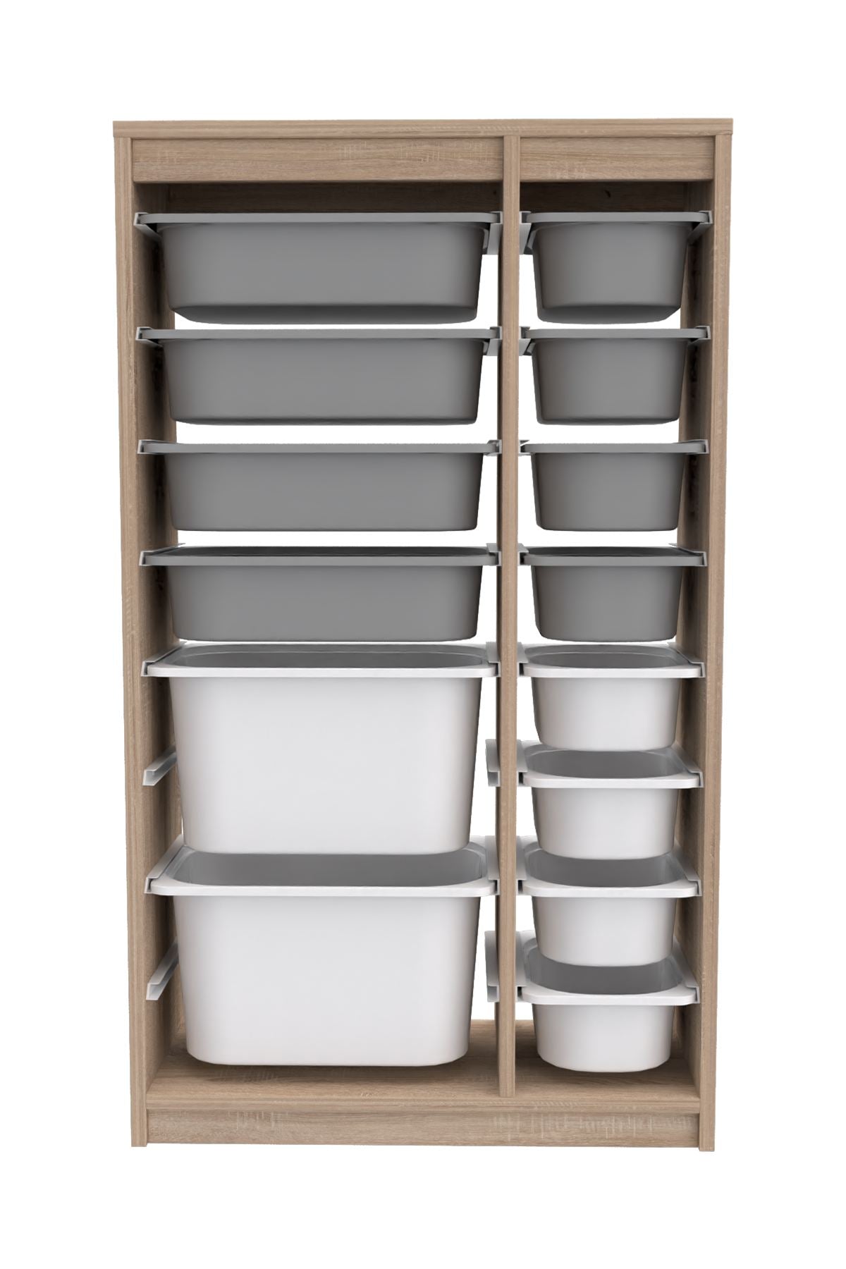 Armário Multiuso – 69cm x 112,2cm x 29,6cm – Cinza e Branco Sonomo – MDF