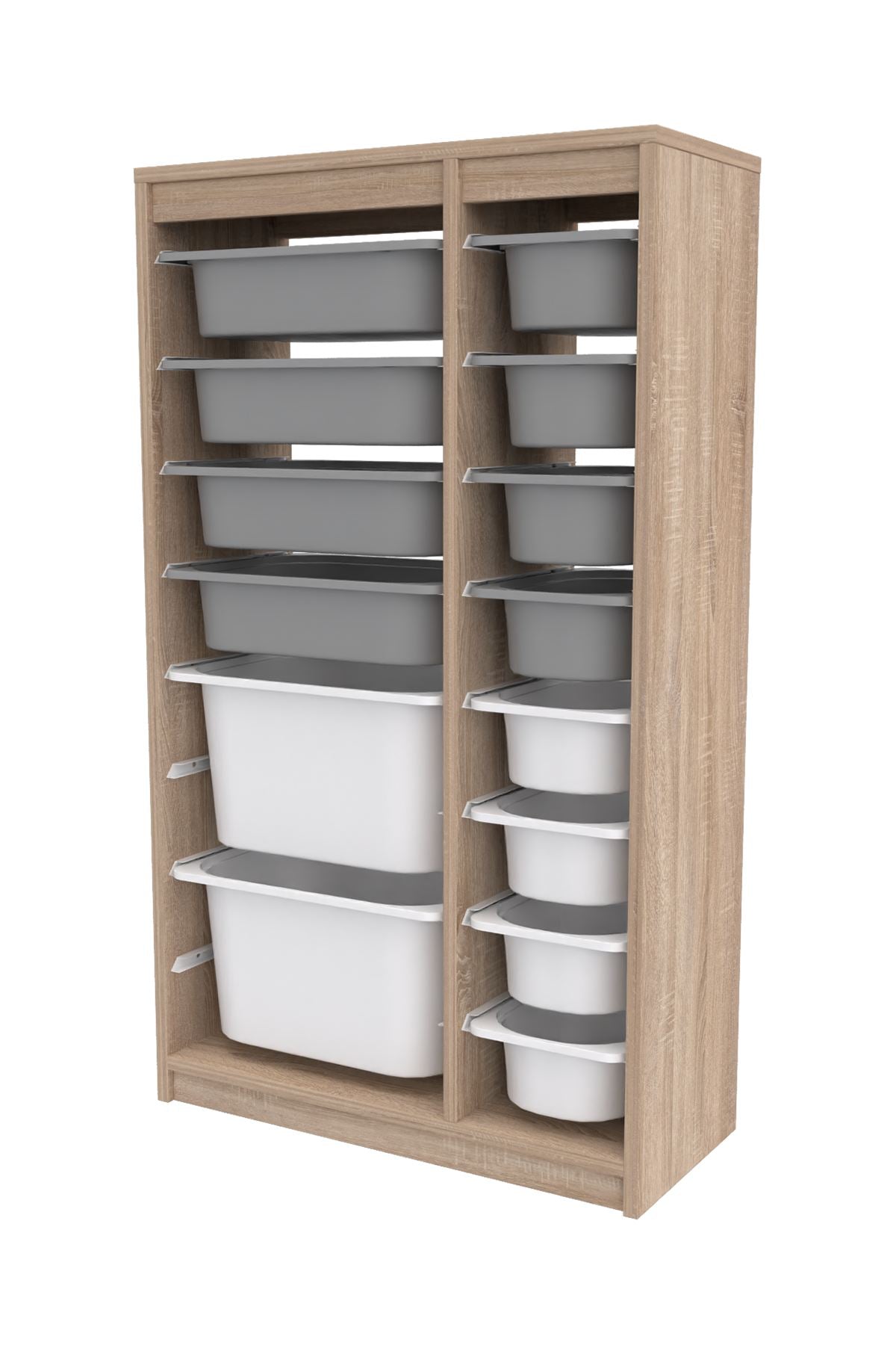 Armário Multiuso – 69cm x 112,2cm x 29,6cm – Cinza e Branco Sonomo – MDF