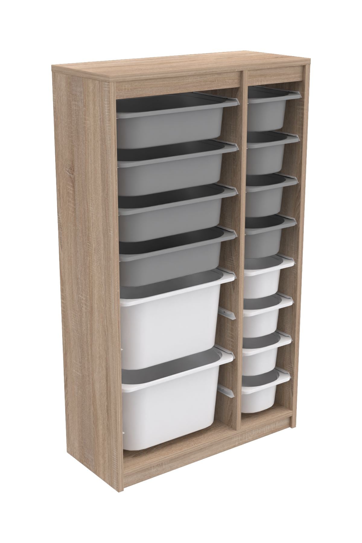 Armário Multiuso – 69cm x 112,2cm x 29,6cm – Cinza e Branco Sonomo – MDF