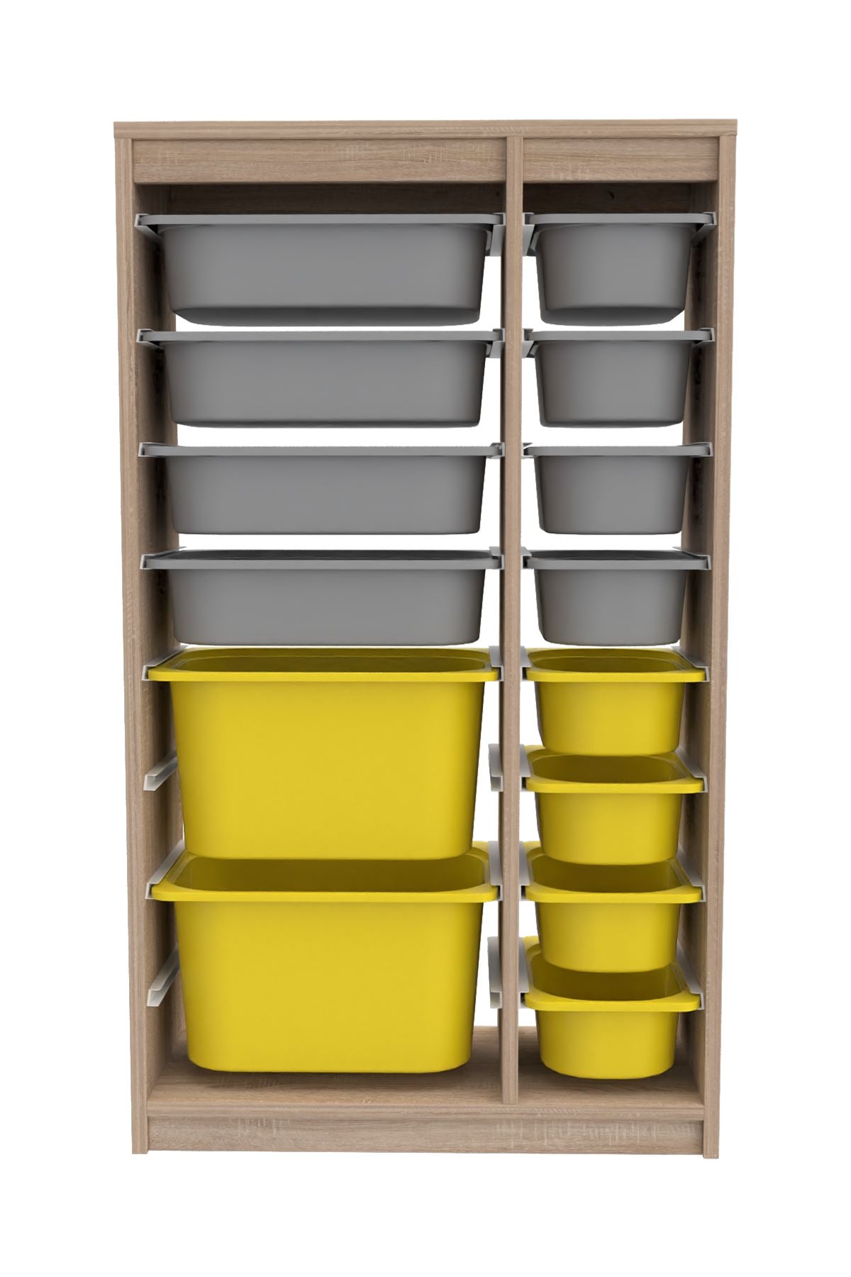 Armário Multiuso – 69 cm x 112,2 cm x 29,6 cm – Cinza Sonomo e Amarelo – MDF