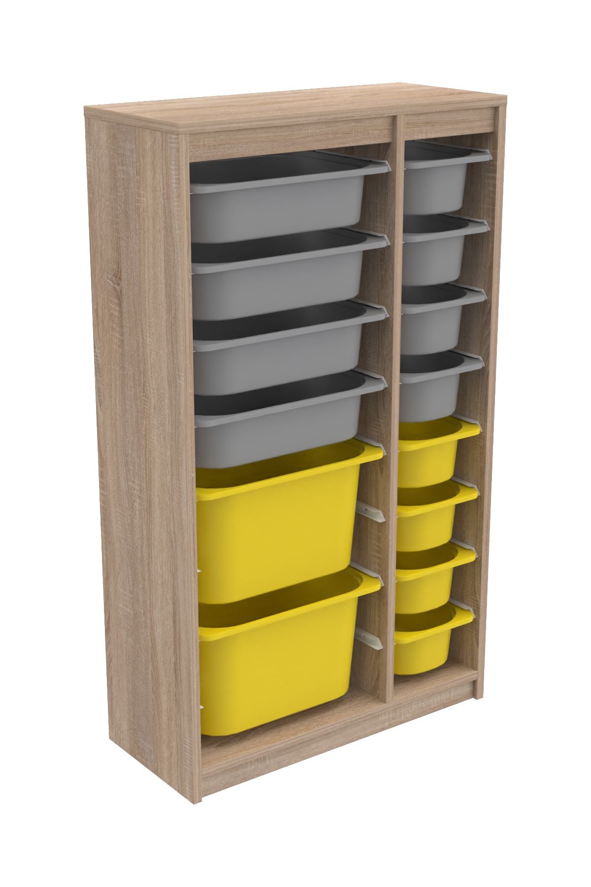 Armário Multiuso – 69 cm x 112,2 cm x 29,6 cm – Cinza Sonomo e Amarelo – MDF