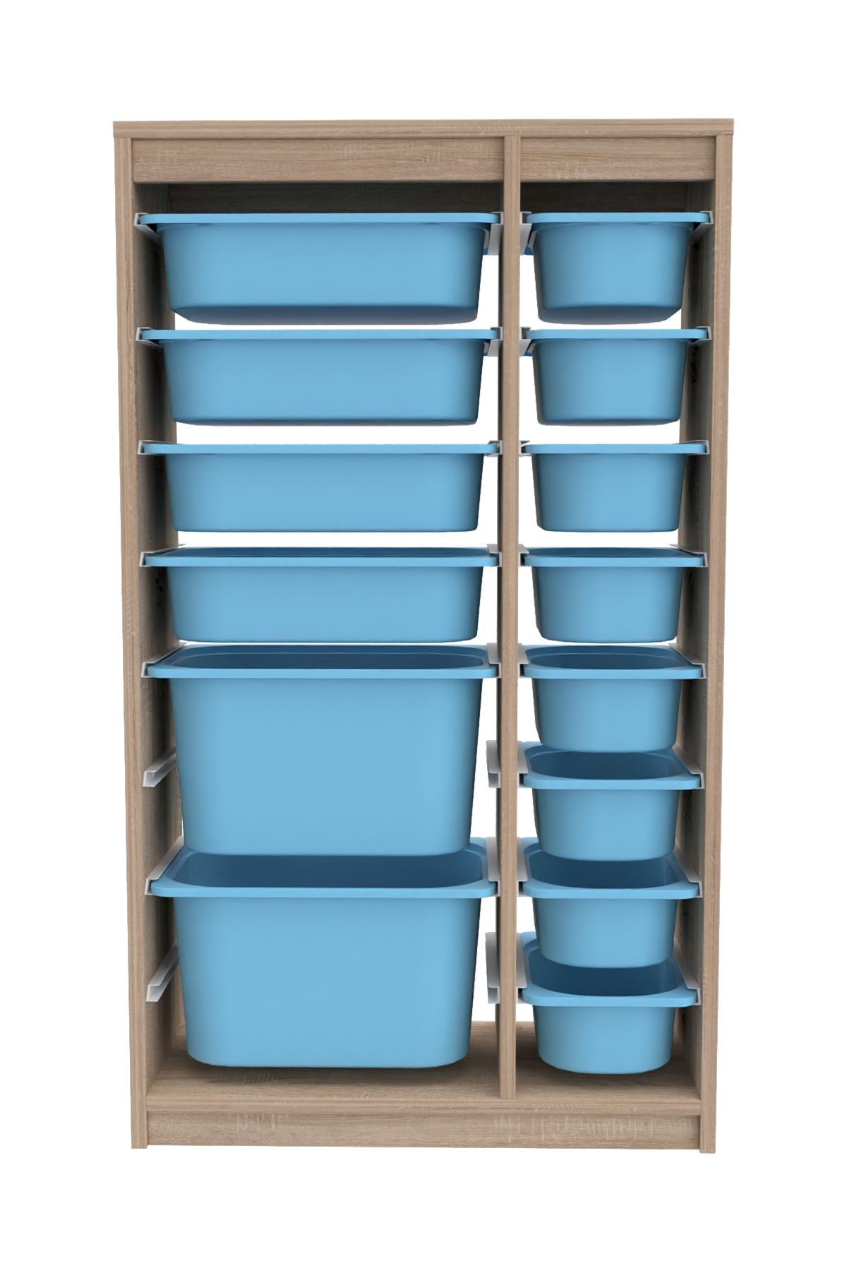 Armário Multiuso – 69cm x 112,2cm x 29,6cm – Azul e Sonomo – MDF