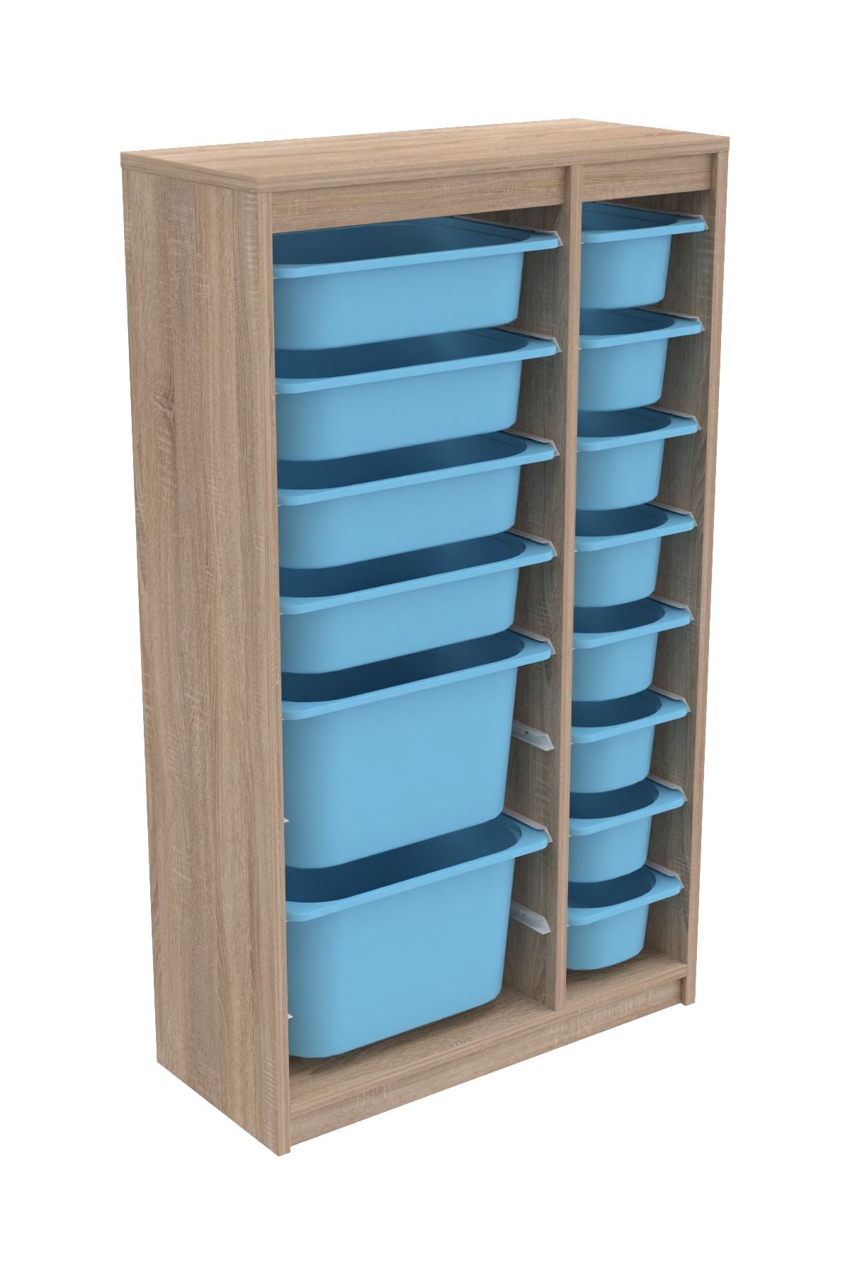 Armário Multiuso – 69cm x 112,2cm x 29,6cm – Azul e Sonomo – MDF