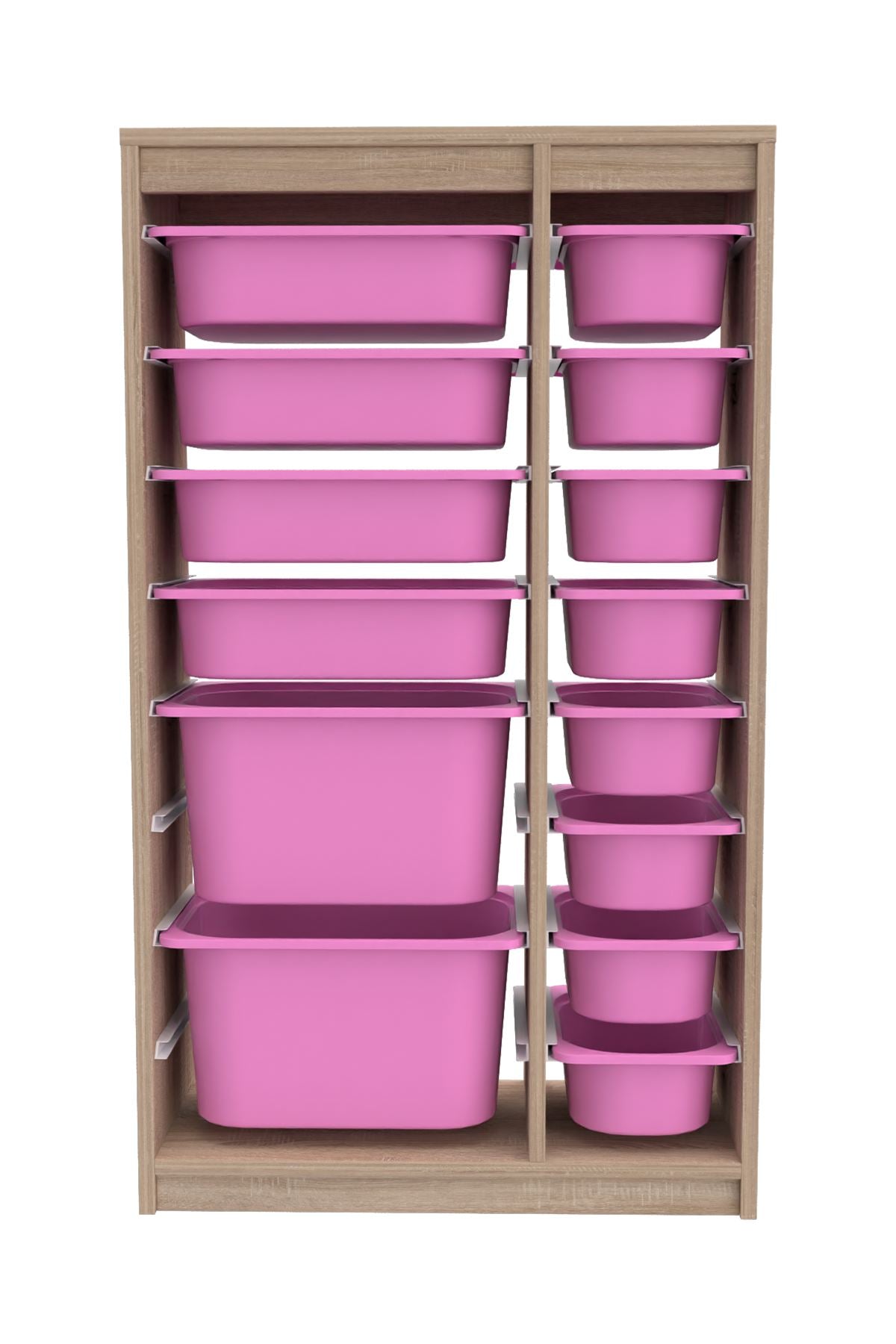 Armário Multiuso – 69cm x 112,2cm x 29,6cm – Sonomo e Rosa – MDF