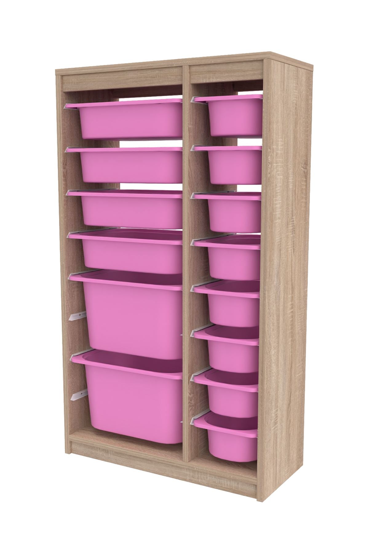 Armário Multiuso – 69cm x 112,2cm x 29,6cm – Sonomo e Rosa – MDF