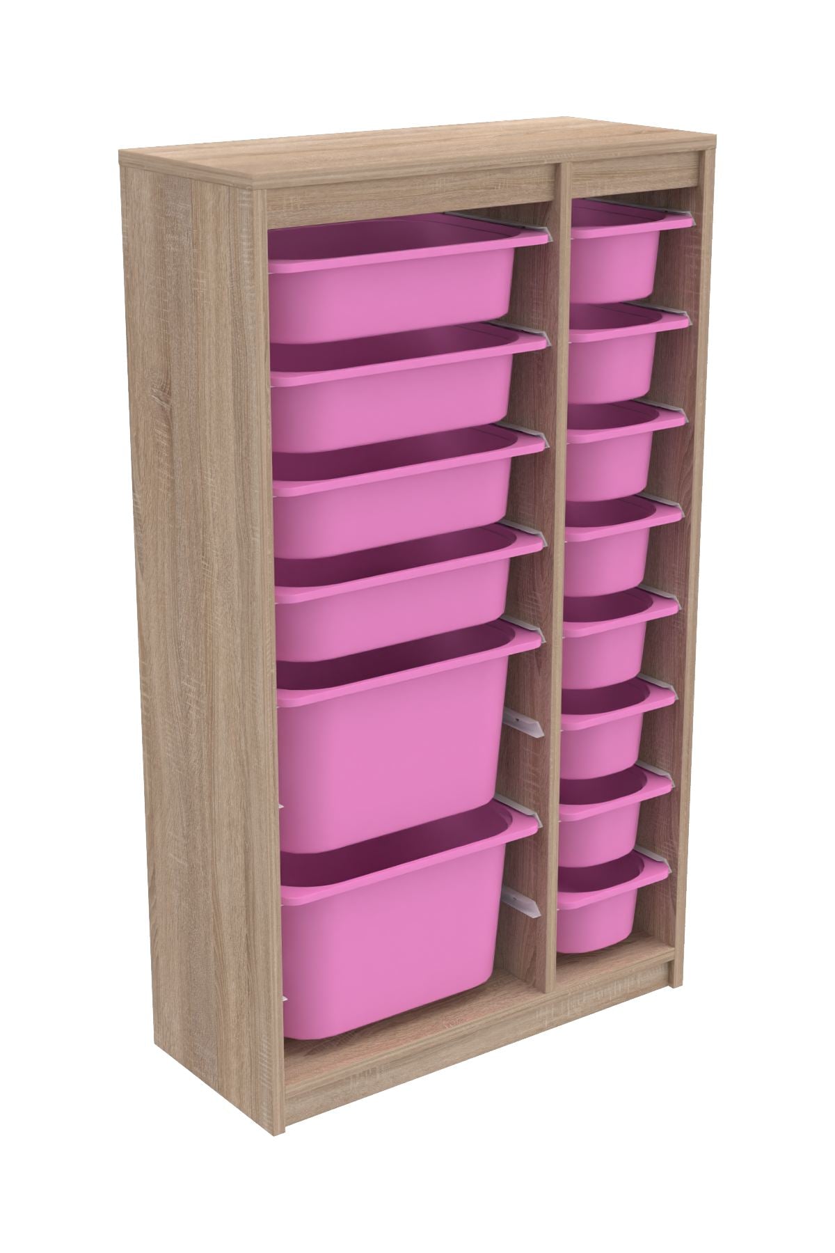 Armário Multiuso – 69cm x 112,2cm x 29,6cm – Sonomo e Rosa – MDF