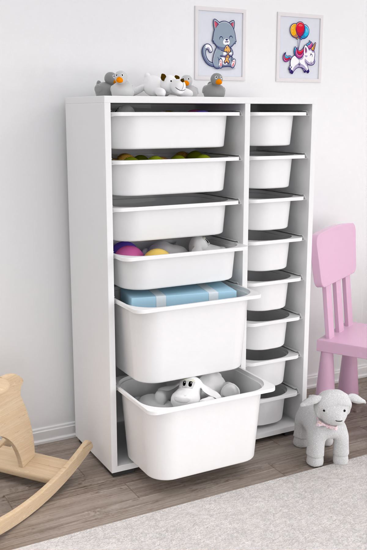 Armário Multiuso – 69,5cm x 109cm x 30cm – Branco – Painel de Partículas Revestido de Melamina