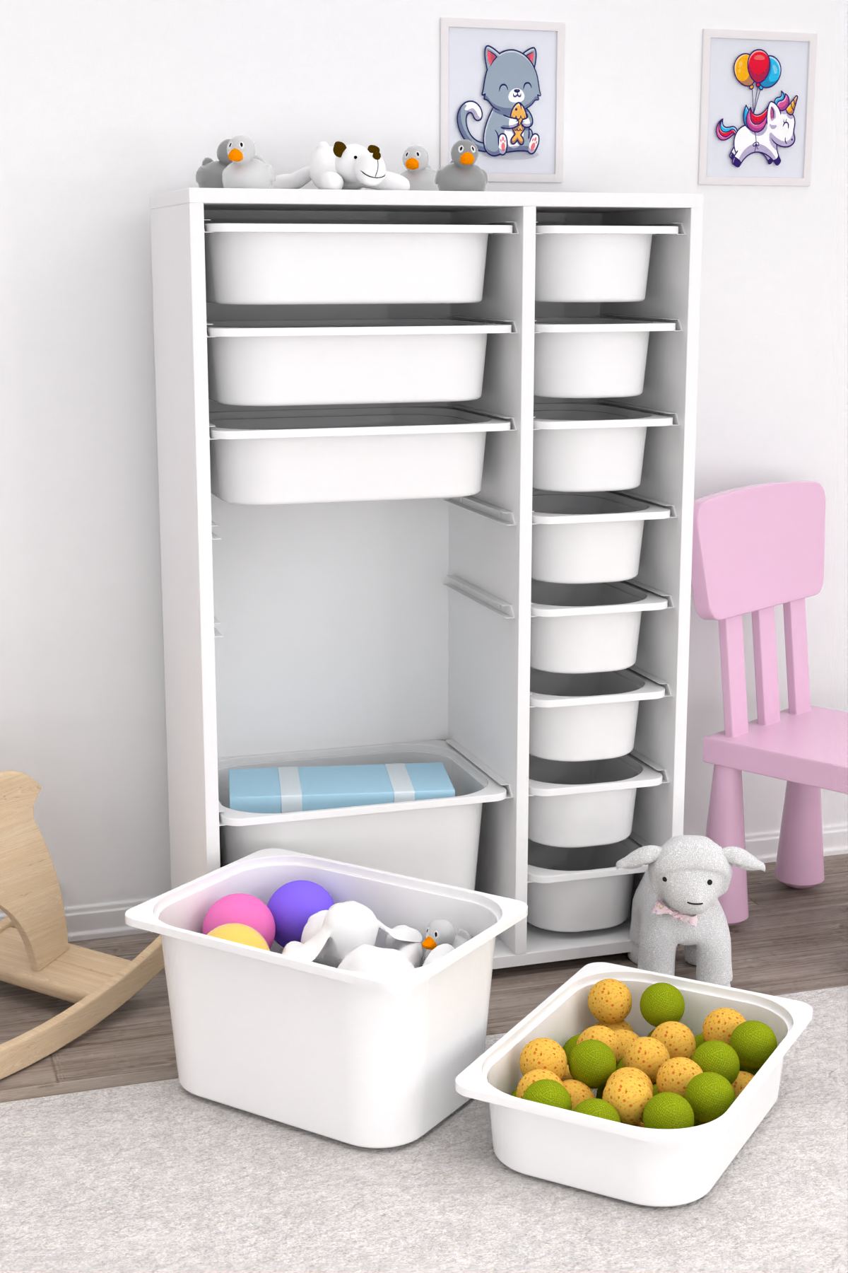 Armário Multiuso – 69,5cm x 109cm x 30cm – Branco – Painel de Partículas Revestido de Melamina