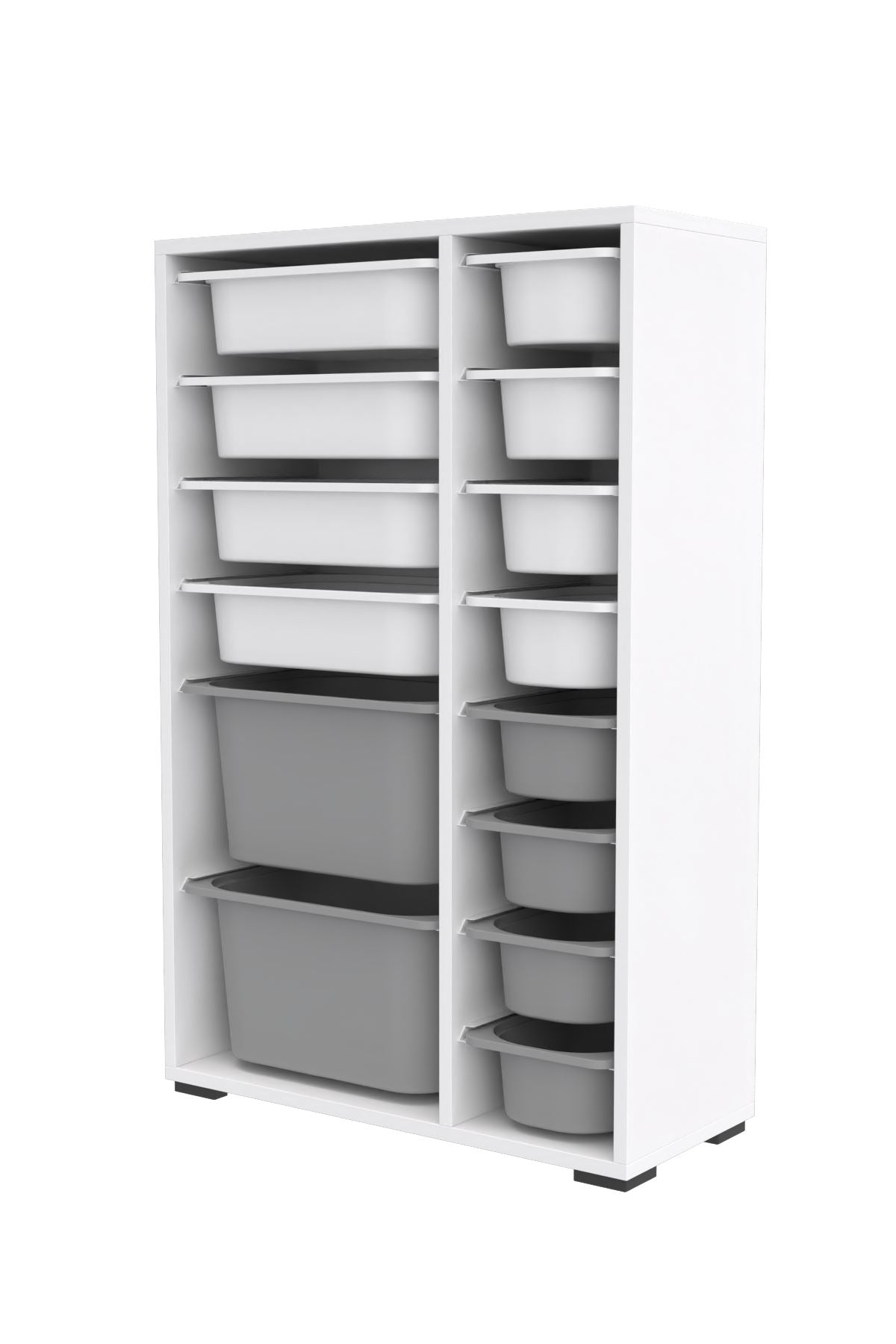 Armário Multiuso – 69,5cm x 109cm x 30cm – Branco e Cinza – MDF