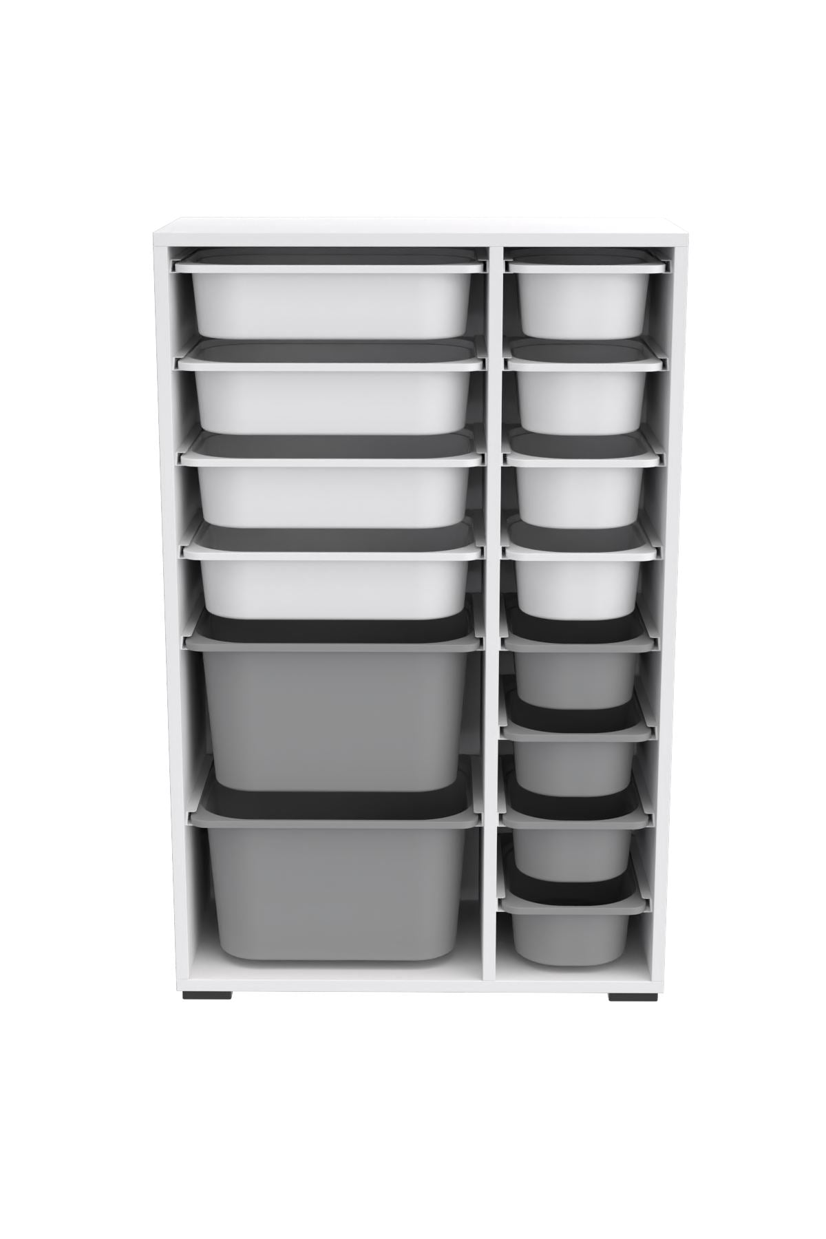 Armário Multiuso – 69,5cm x 109cm x 30cm – Branco e Cinza – MDF