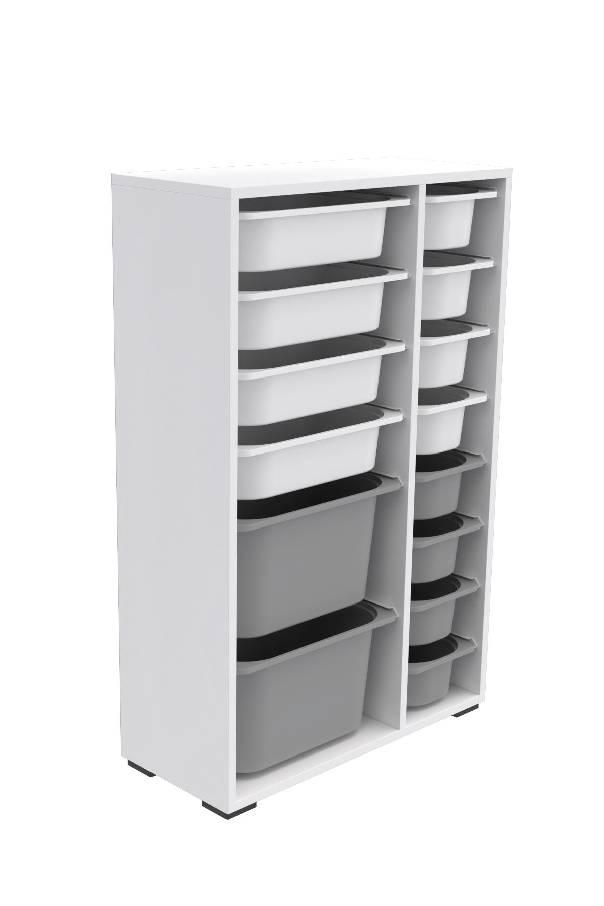 Armário Multiuso – 69,5cm x 109cm x 30cm – Branco e Cinza – MDF