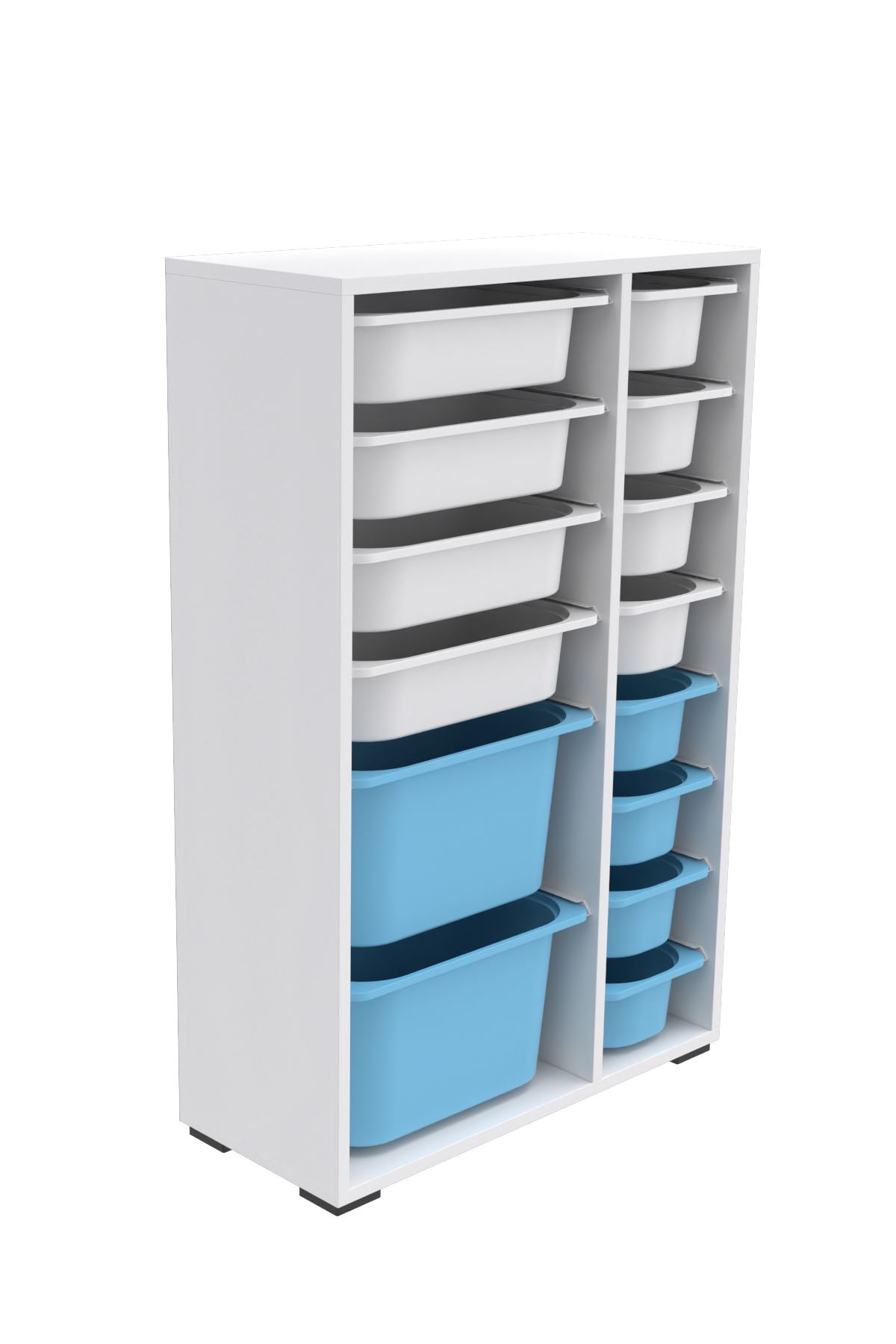 Armário Multiuso – 69,5cm x 109cm x 30cm – Branco e Azul – MDF revestido em melamina