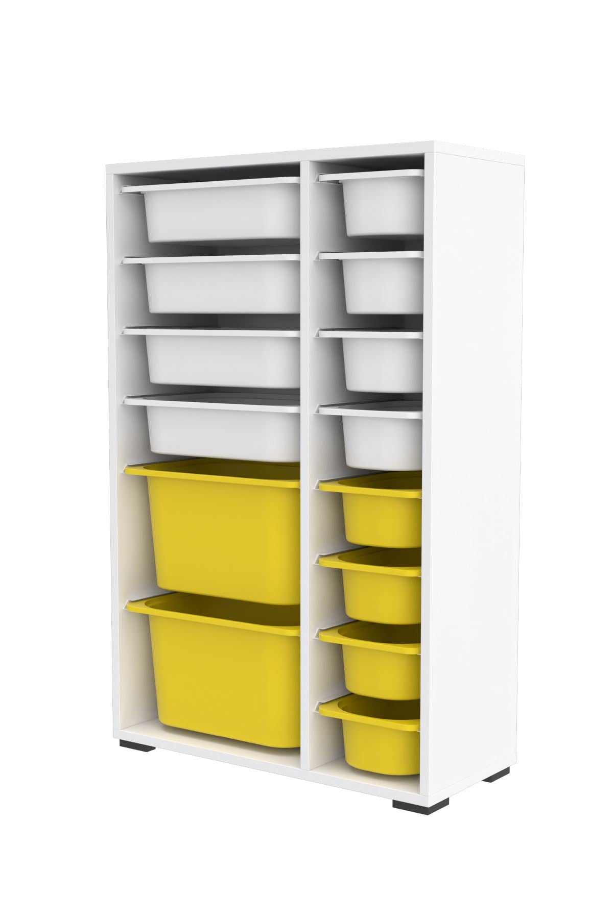 Armário Multiuso – 69,5 cm x 109 cm x 30 cm – Branco e Amarelo – MDF revestido de melamina
